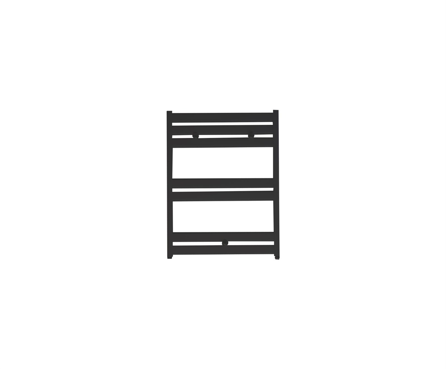 Designradiator 60x75cm 425 Watt Mat Zwart Zijaansluiting Middenaansluiting voorkant Designradiator 60x75cm 425 Watt Mat Zwart Zijaansluiting Middenaansluiting voorkant