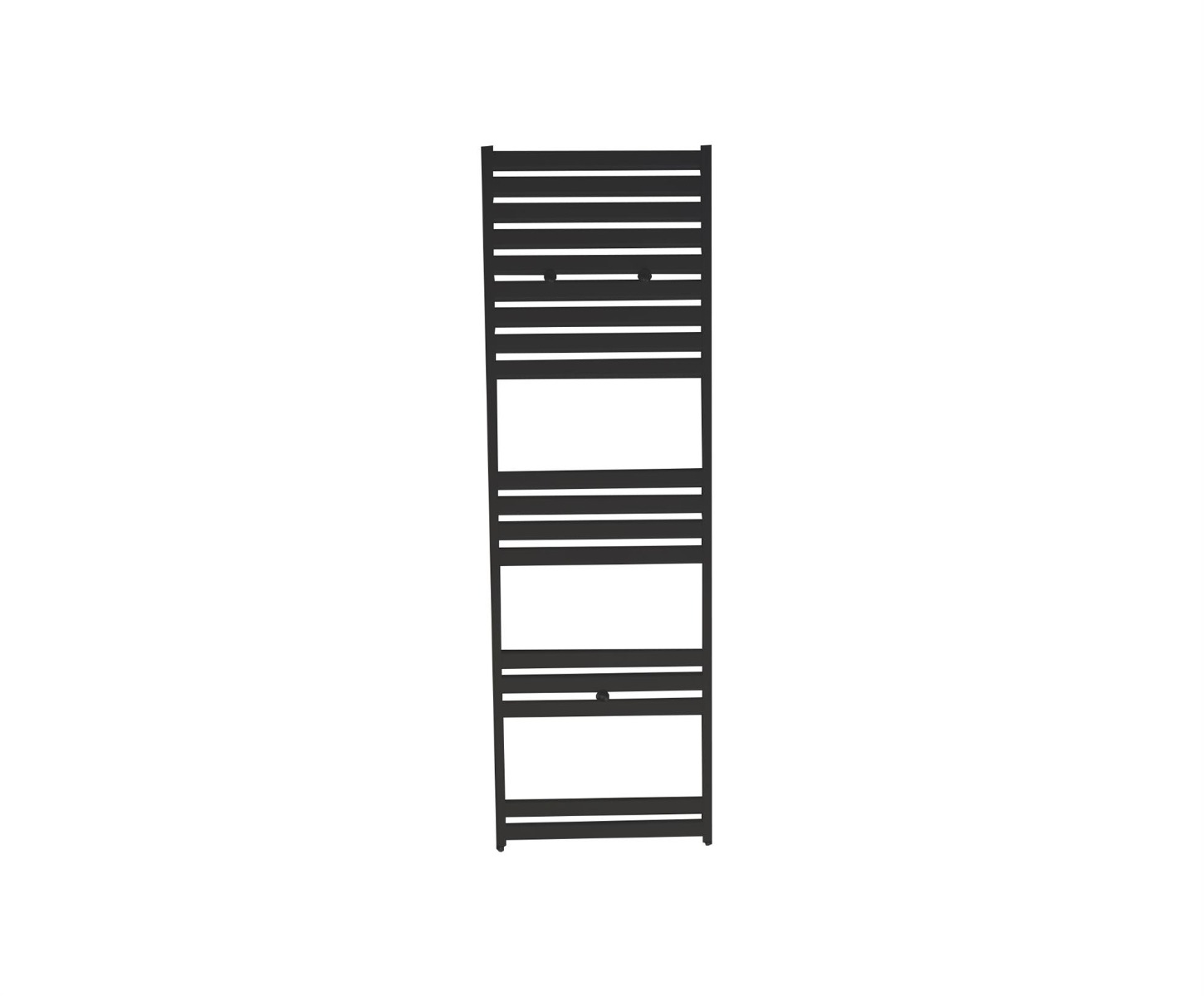 Designradiator 60x180cm 1135 Watt Mat Zwart Zijaansluiting Middenaansluiting voorkant Designradiator 60x180cm 1135 Watt Mat Zwart Zijaansluiting Middenaansluiting voorkant