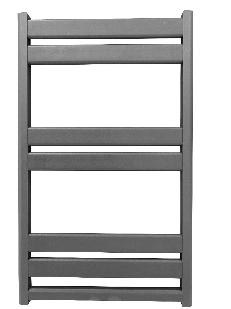 Designradiator 45x75cm 385 Watt Mat Antraciet Zijaansluiting Middenaansluiting voorkant