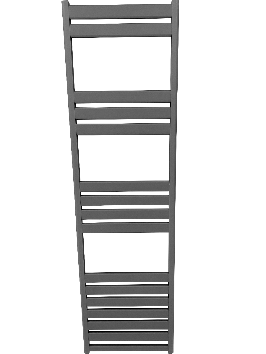 Designradiator 45x160cm 730 Watt Mat Antraciet Zijaansluiting Middenaansluiting voorkant