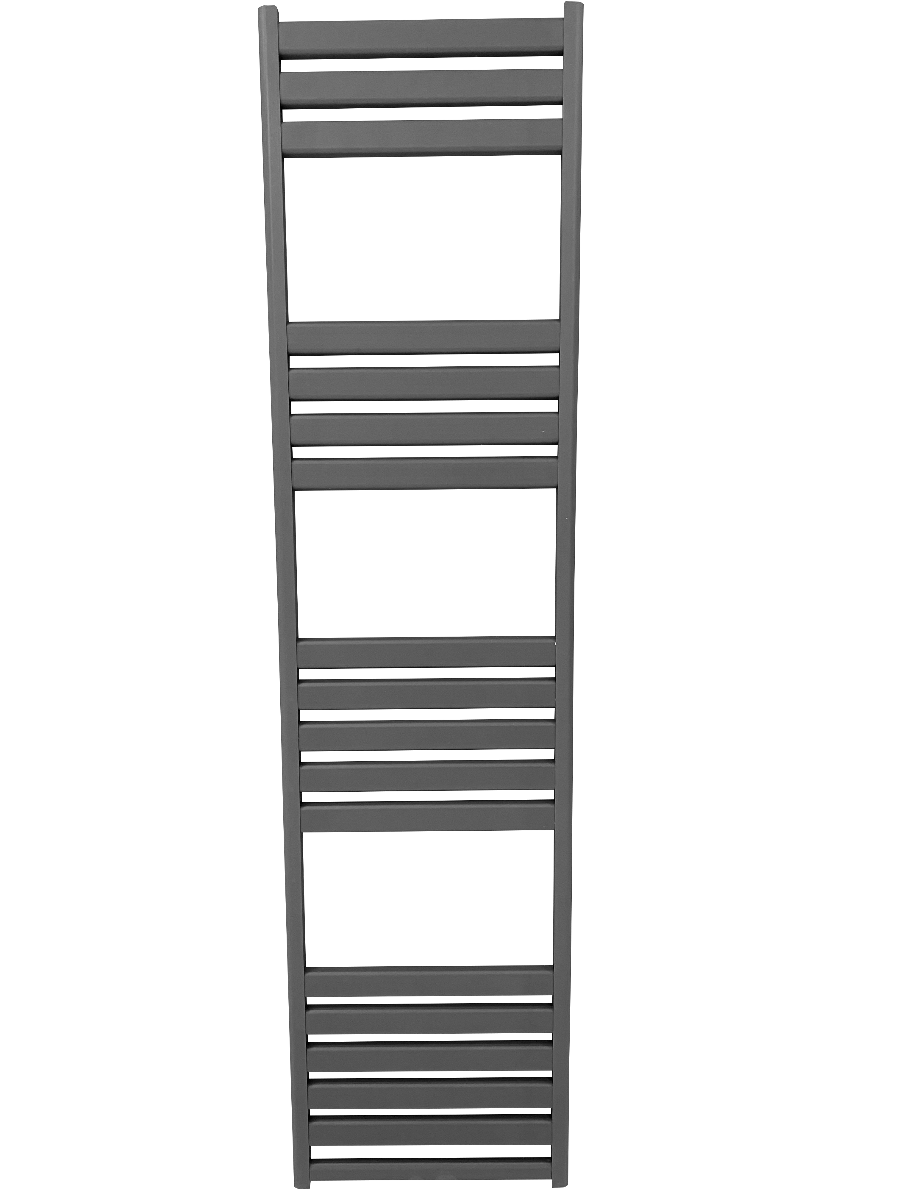 Designradiator 45x180cm 927 Watt Mat Antraciet Zijaansluiting Middenaansluiting voorkant