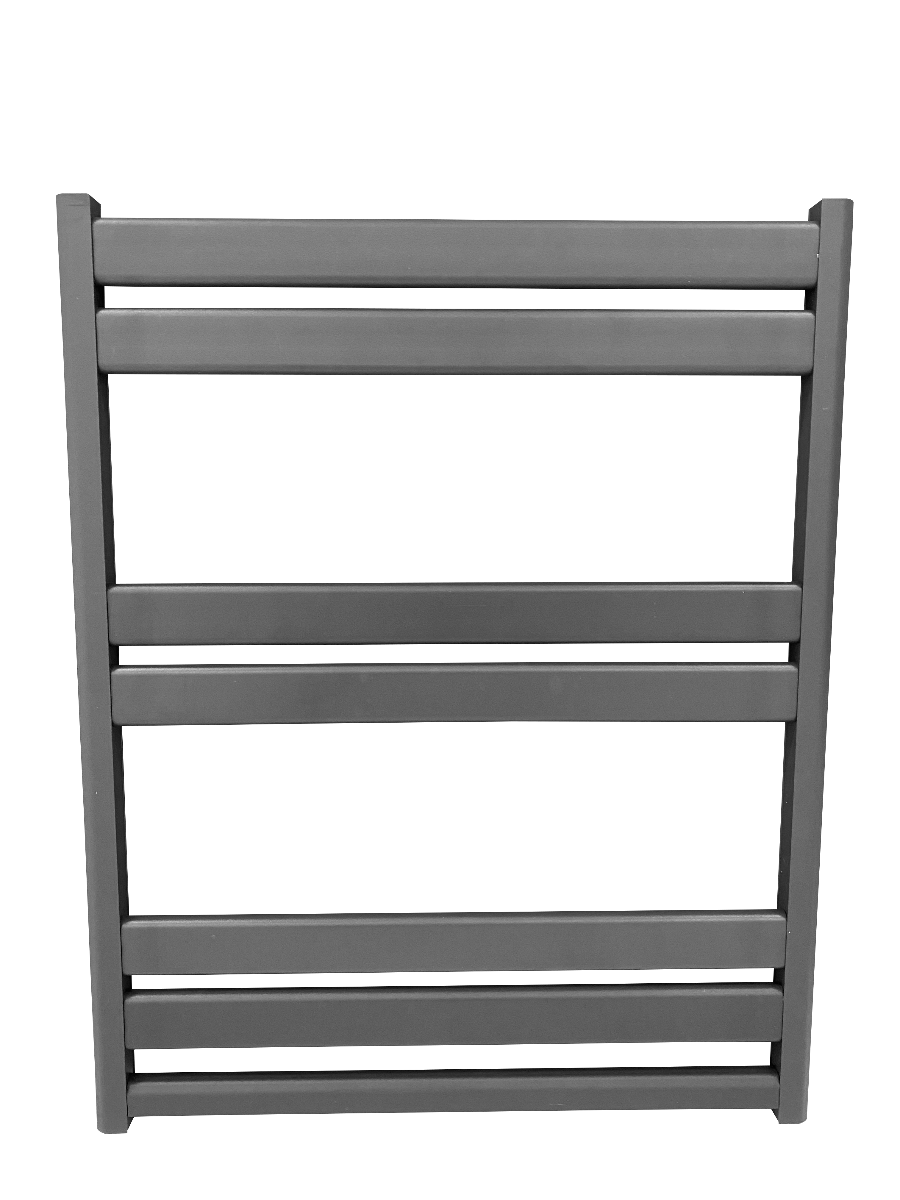 Designradiator 60x75cm 425 Watt Mat Antraciet Zijaansluiting Middenaansluiting voorkant