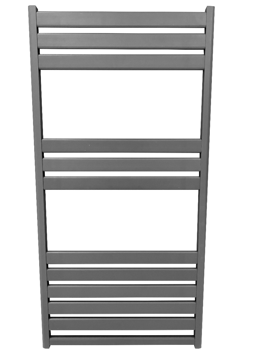 Designradiator 60x120cm 730 Watt Mat Antraciet Zijaansluiting Middenaansluiting voorkant