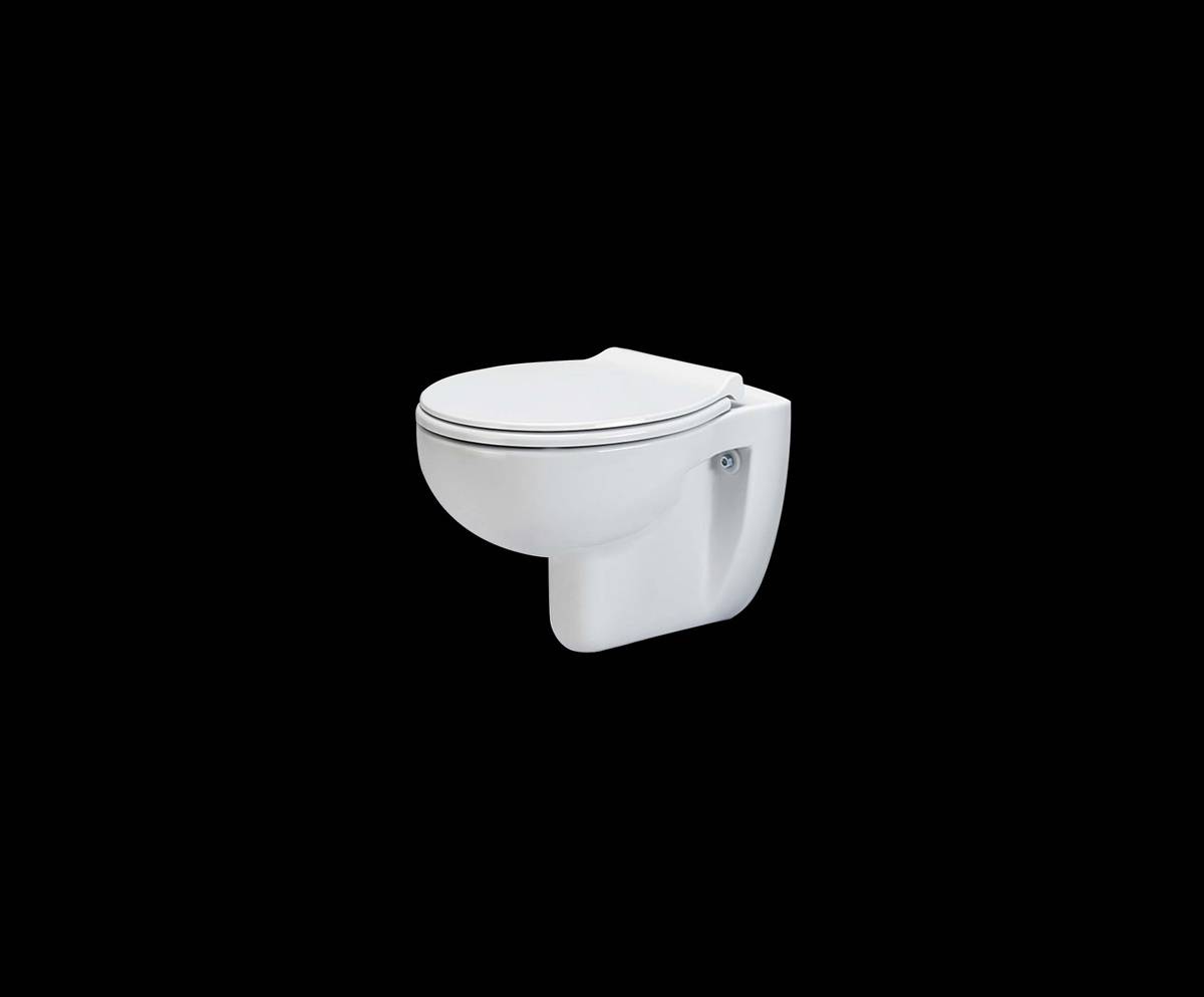 Toiletpot Hangend Randloos Diepspoel Met Softclose Toiletbril Odet Wit voorkant Toiletpot Hangend Randloos Diepspoel Met Softclose Toiletbril Odet Wit voorkant