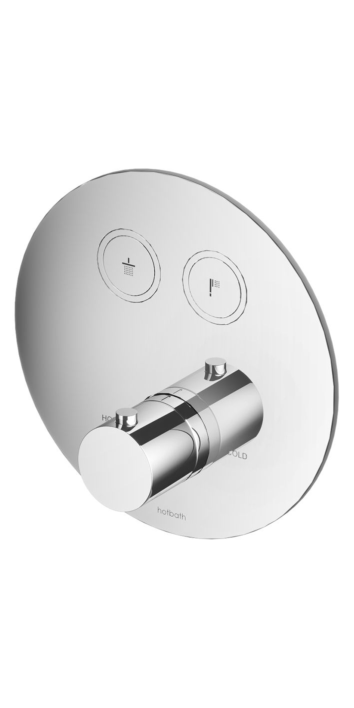 Hotbath Cobber Afbouwdeel - Inbouw Thermostaatkraan Rond Met 2 Pushbuttons Chroom