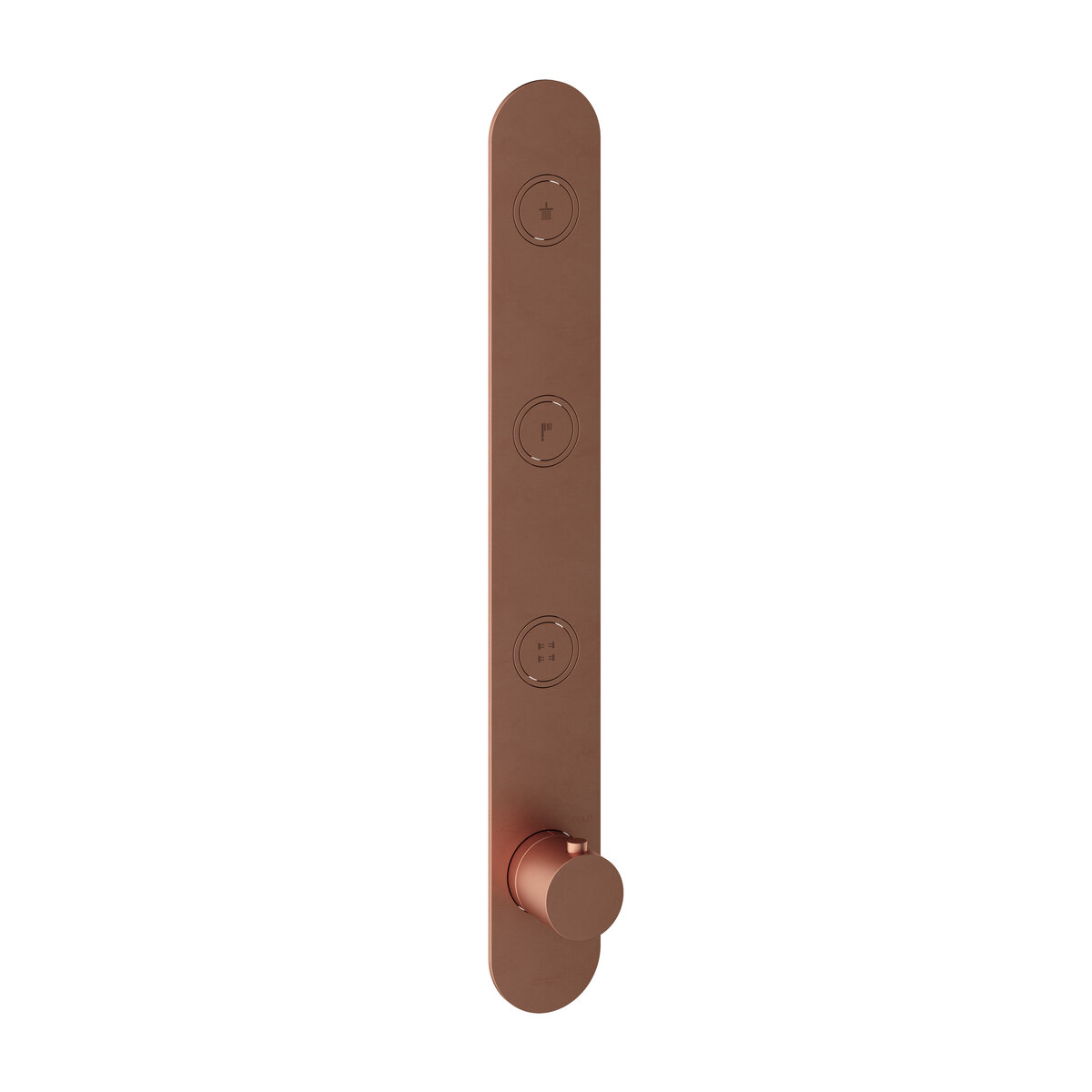 Hotbath Cobber Afbouwdeel - Inbouw Thermostaatkraan Met 3 Pushbuttons Verticale Plaatsing Geborsteld Koper - Living Colours