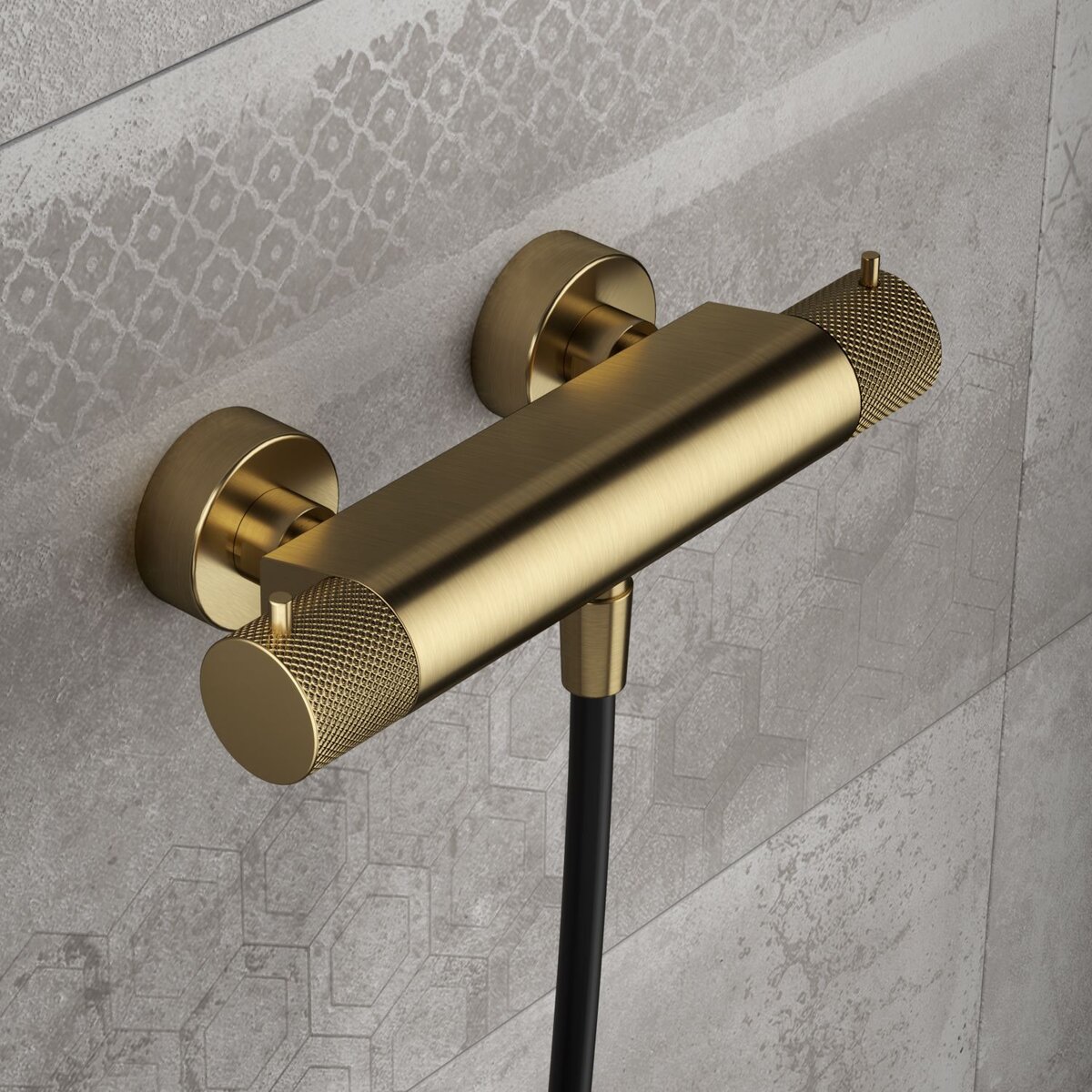 Hotbath Cobber X Afbouwdeel - Inbouw Stopkraan Warm Geborsteld Messing PVD