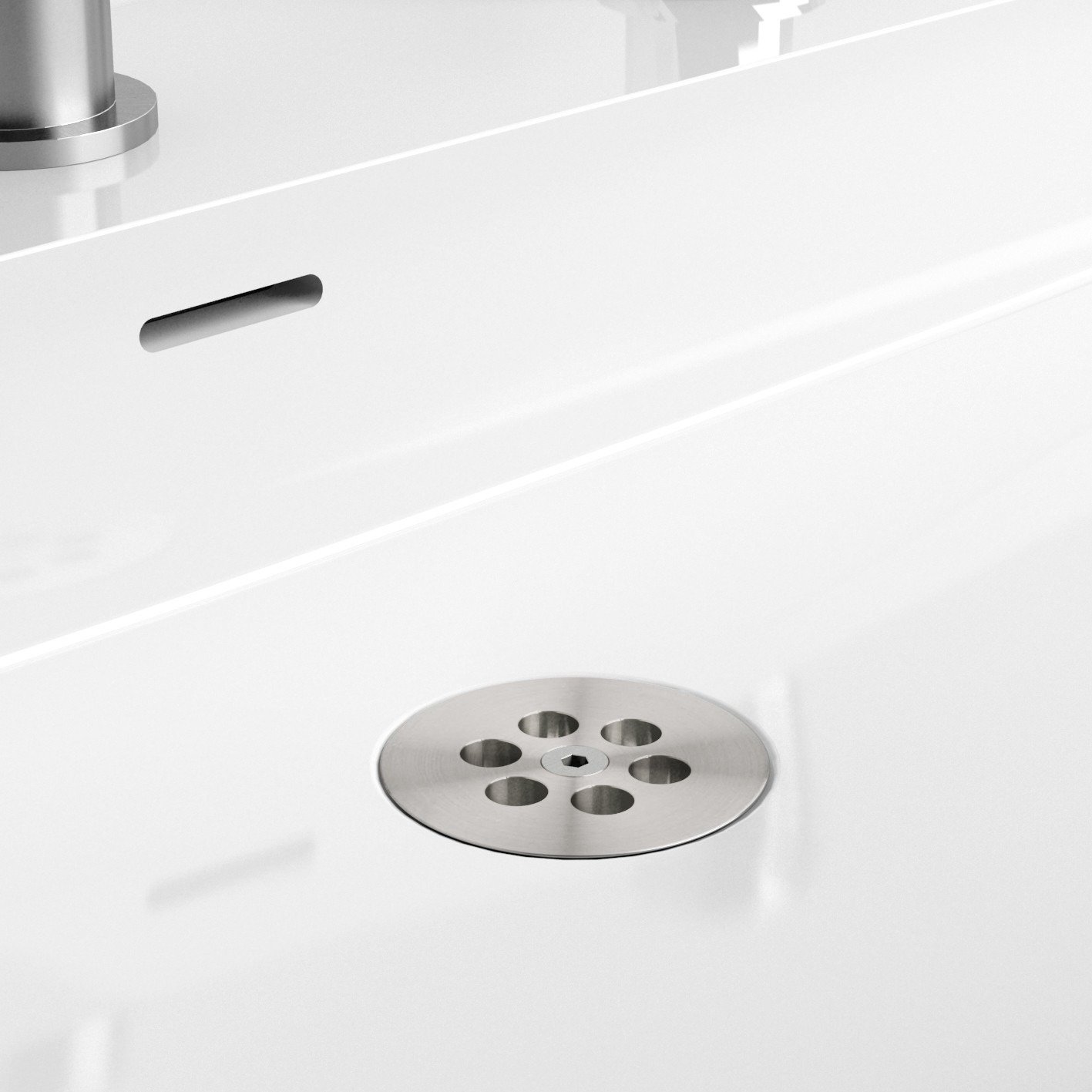 Clou Wash Me Afvoerplug voor Siliconen Waterstop 8x6.5 cm Geborsteld RVS
