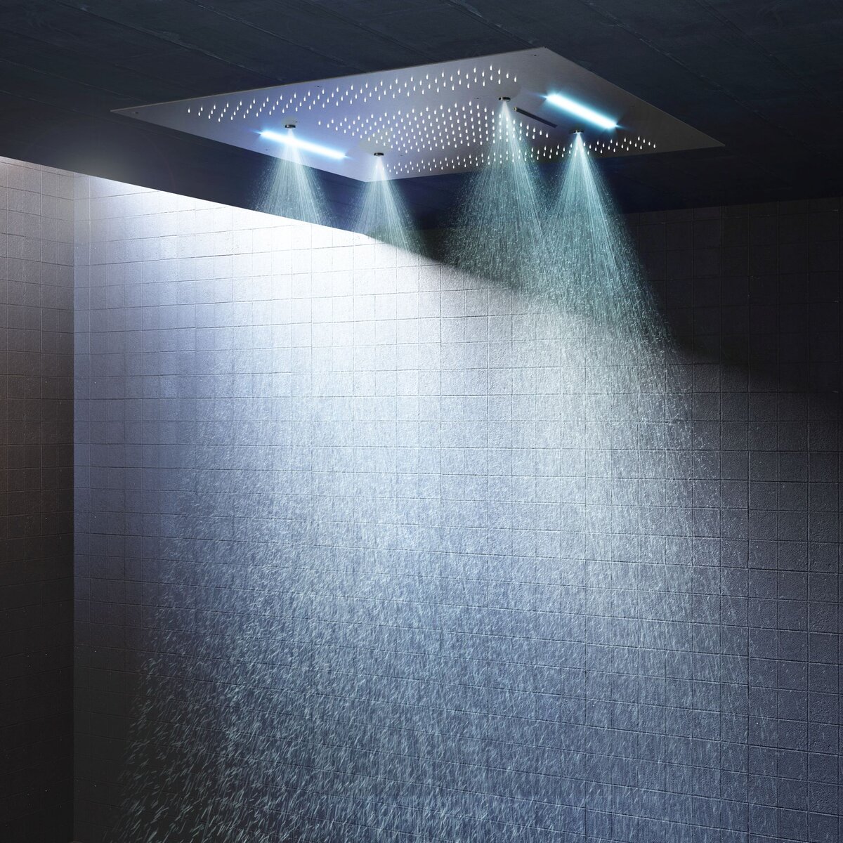 Hotbath Mate Inbouw Hoofddouche Met LED Vierkant 95 cm Chroom