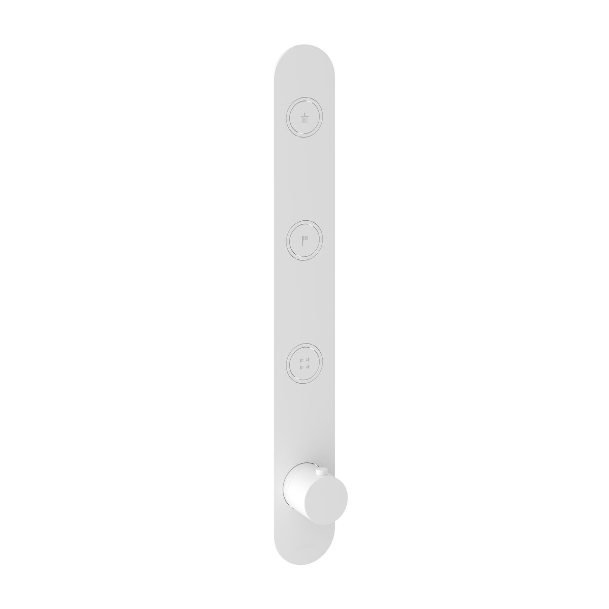 Hotbath Cobber Afbouwdeel - Inbouw Thermostaatkraan Met 3 Pushbuttons Verticale Plaatsing Mat Wit