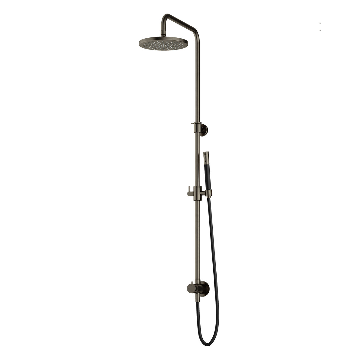 Hotbath Cobber Opbouw Regendoucheset Met Omstel, Hoofddouche 20cm En Staafhanddouche Verouderd Ijzer