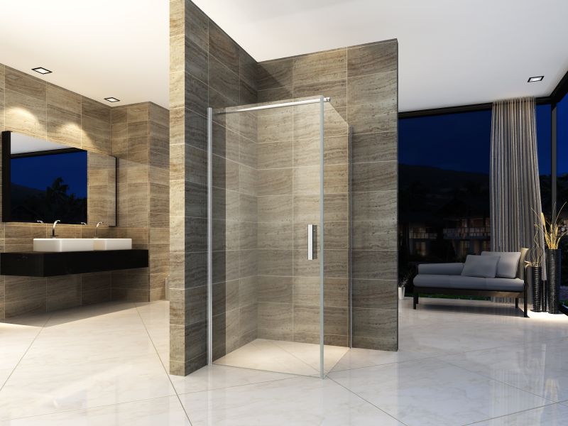 Creavit Aloni Draaideur + Zijwand 6mm 90x90x190cm