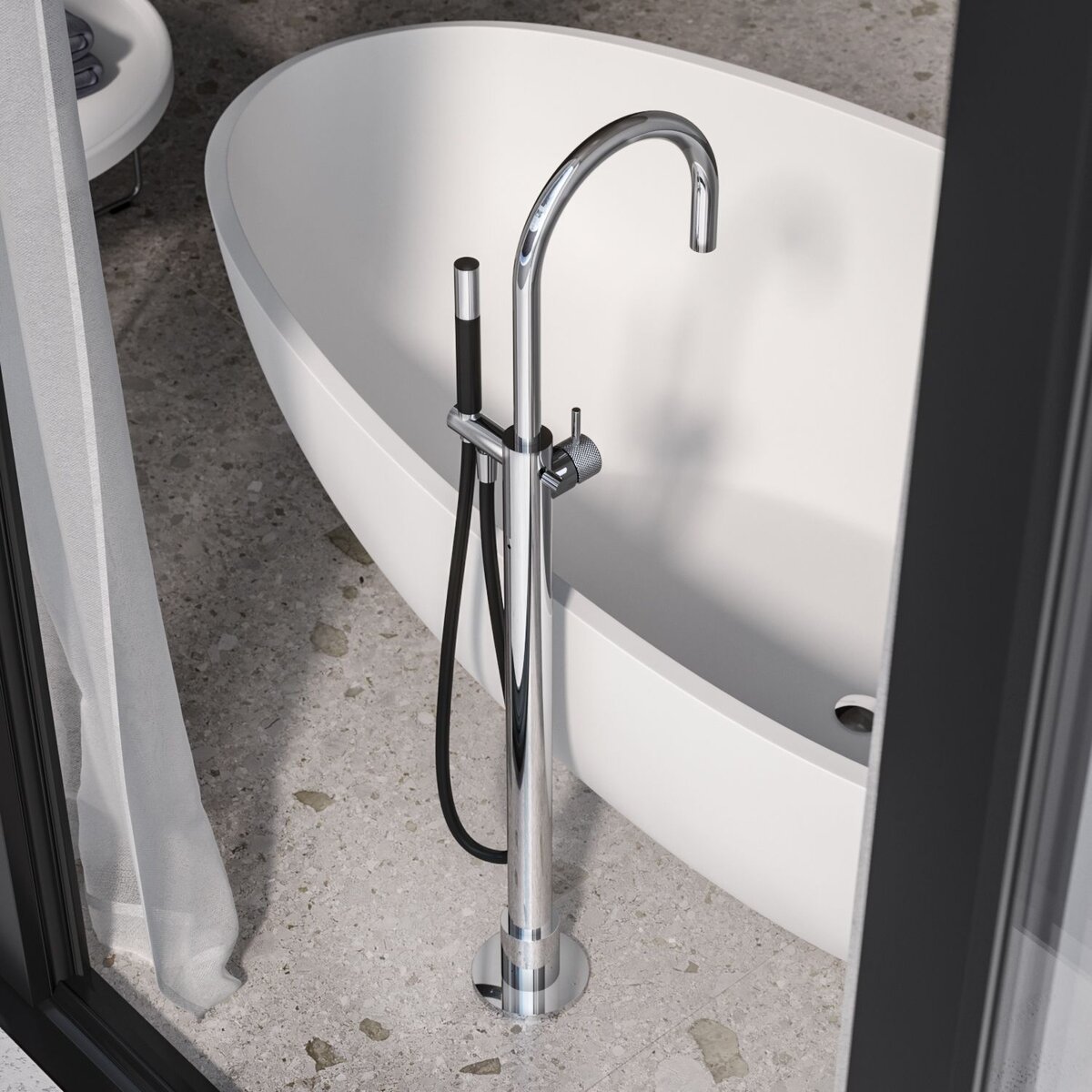 Hotbath Cobber X Afbouwdeel - Inbouw Wastafelmengkraan Met 18cm Uitloop Chroom