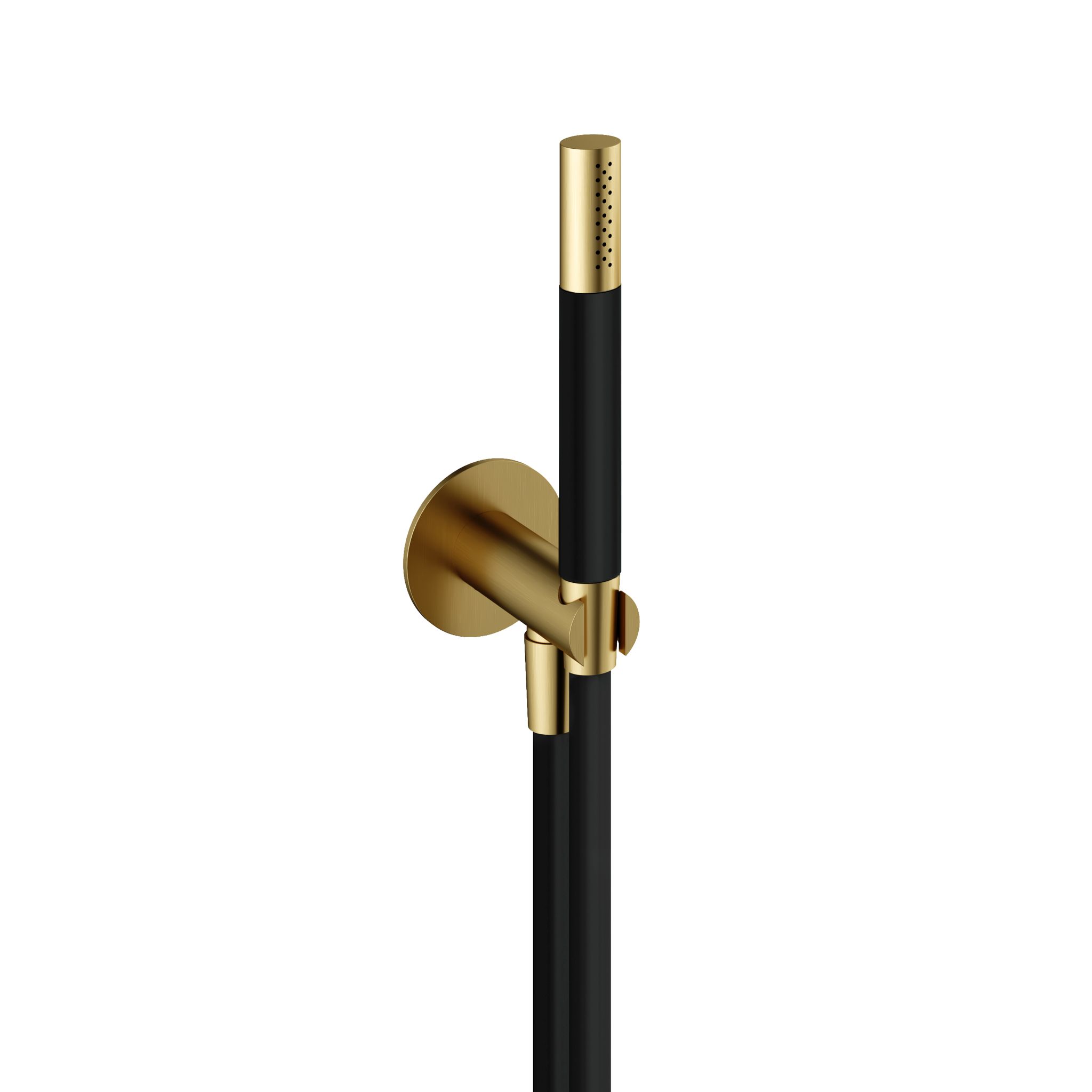 Hotbath Cobber Staafhanddouche Met Wandsteun, Muuruitslaat En Doucheslang 150cm Geborsteld Messing PVD