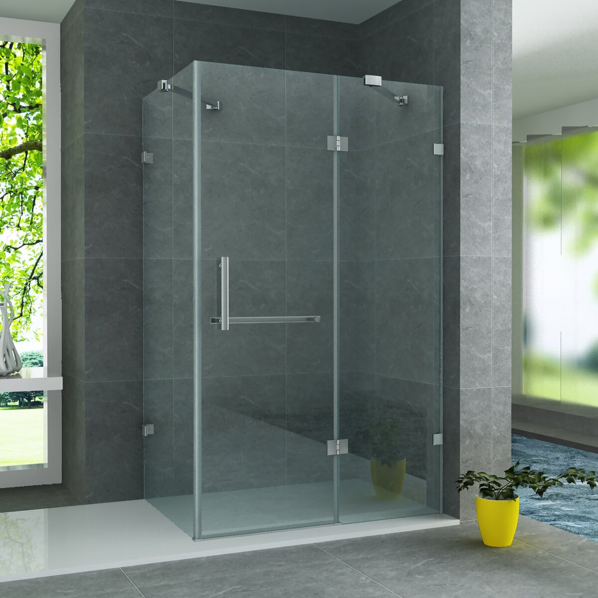 Aloni Douchecabine - Draaideur - Chroom - 8mm - 90x120x195 cm