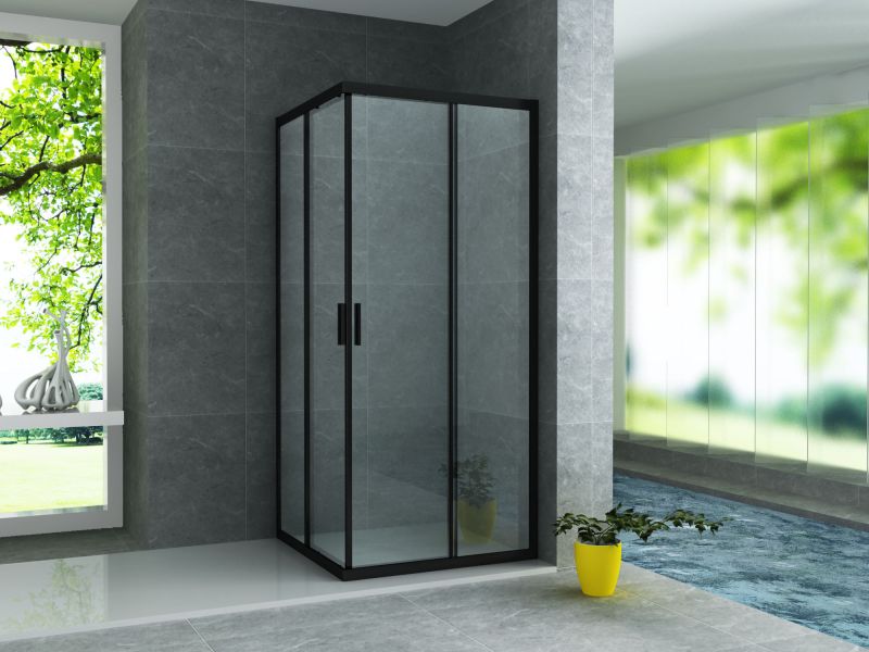 Creavit Aloni Douche Hoekinstap Mat Zwart 90x90x195cm