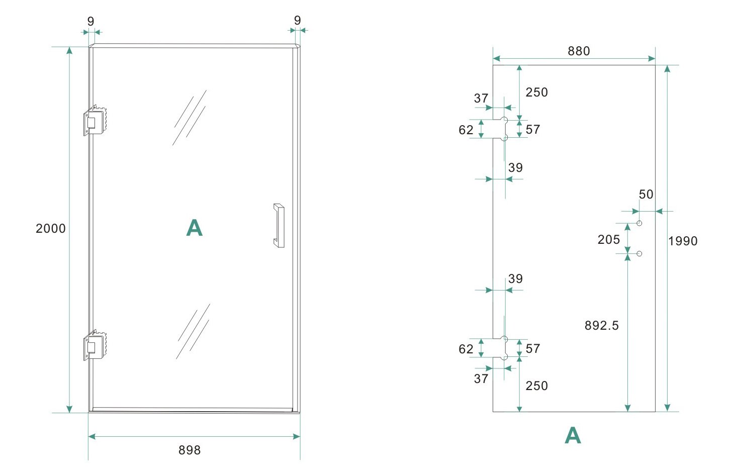 Less glas voor nisdeur 900 x 2000 x 8 mm nano helder glas