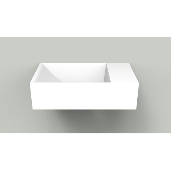 Arcqua Marble Free fontein mat wit 40x22x12 cm rechts zonder overloop en kraangat