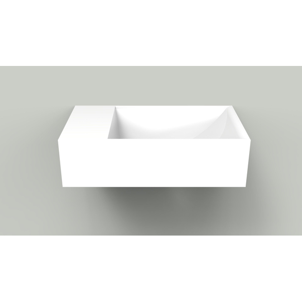 Arcqua Marble Free fontein glans wit 40x22x12 cm links zonder overloop en kraangat