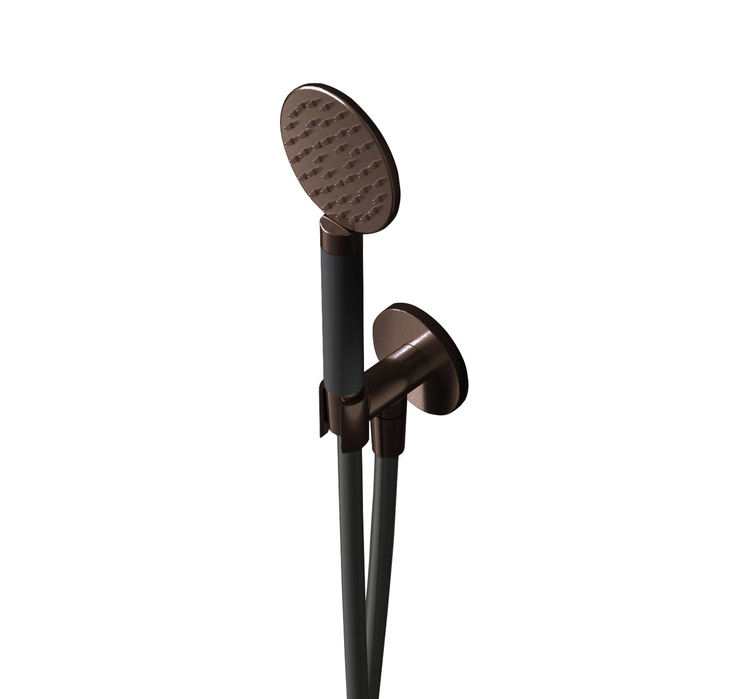 Hotbath Cobber Ronde Handdouche Met Wandsteun, Muuruitslaat En Doucheslang 150cm Verouderd Messing - Living Colours