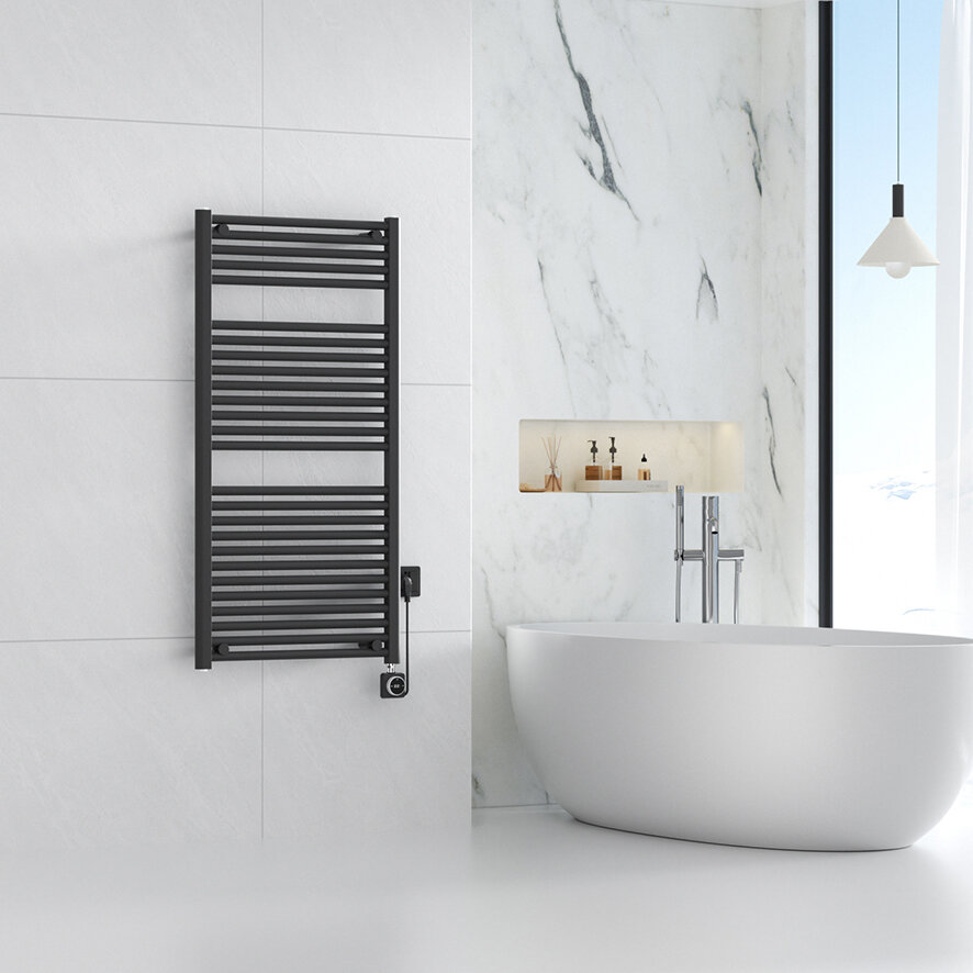 Elara Elektrische Radiator Smart WiFi 118.5x60 cm Mat Zwart