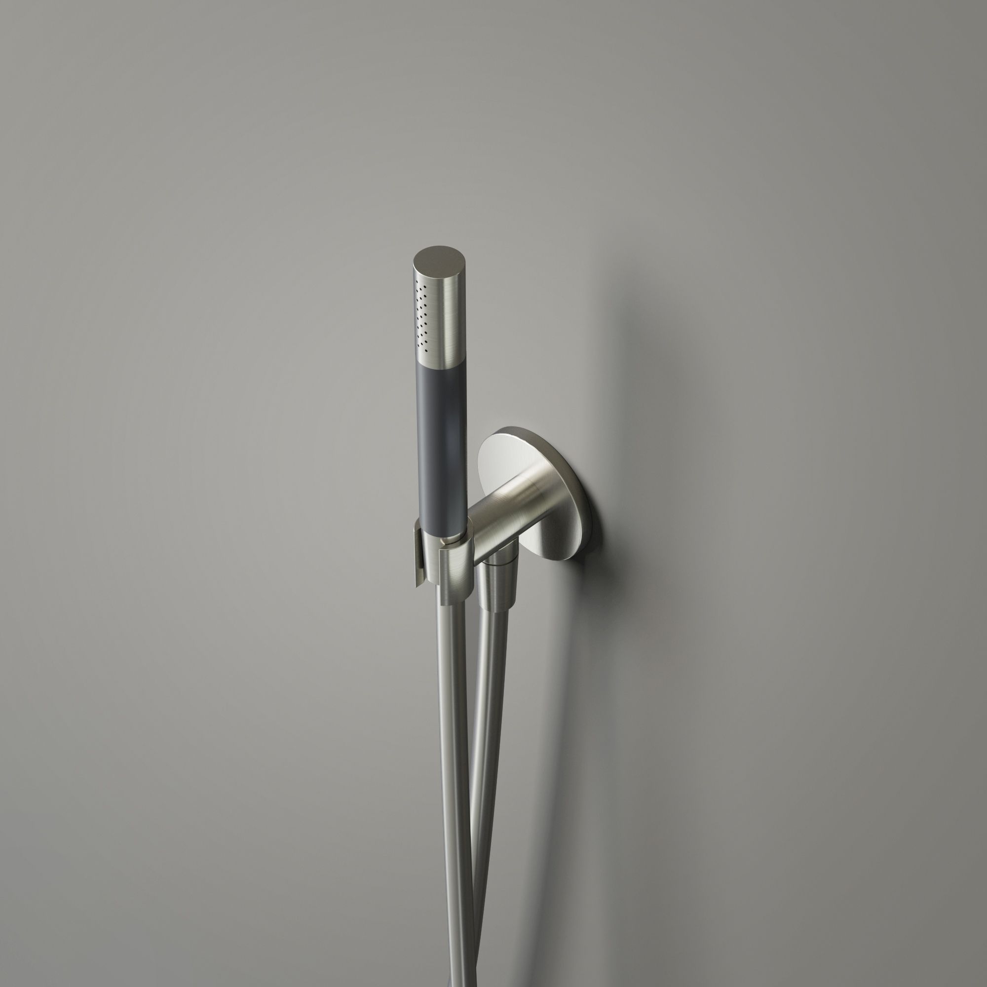 Hotbath Cobber Staafhanddouche Met Wandsteun, Muuruitslaat En Doucheslang 150cm Geborsteld Nikkel