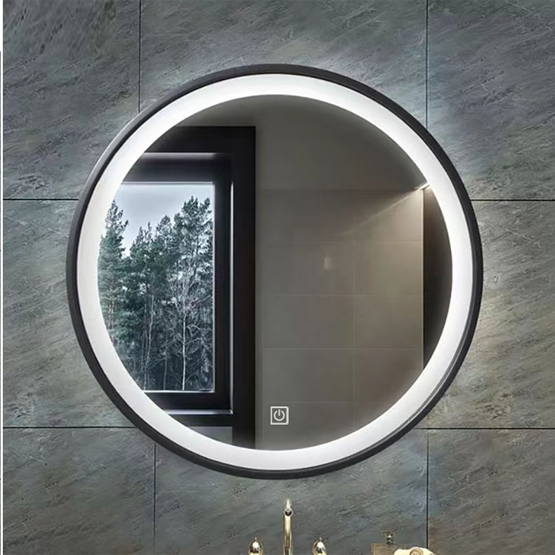 Aloni Ledspiegel Rond Omega Ø80cm Zwart