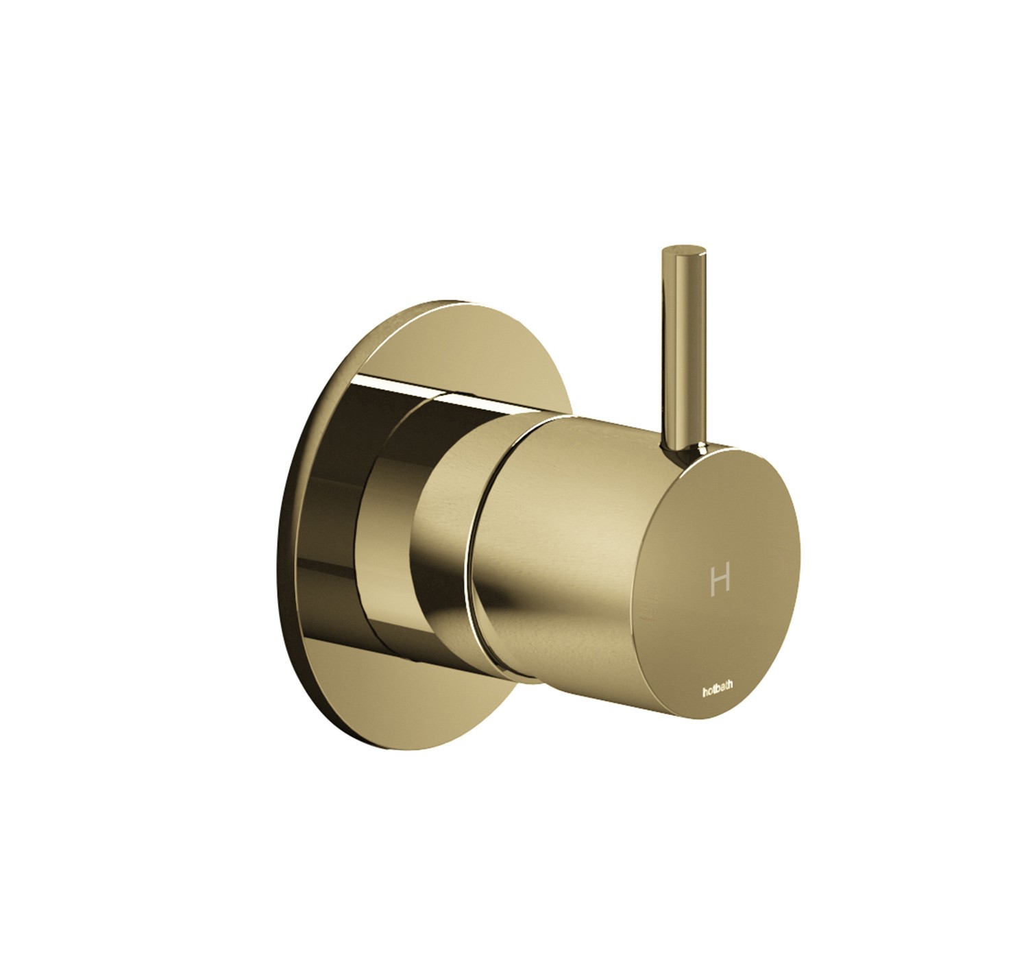 Hotbath Cobber Afbouwdeel - Inbouw Stopkraan Rond Warm Gepolijst Messing PVD