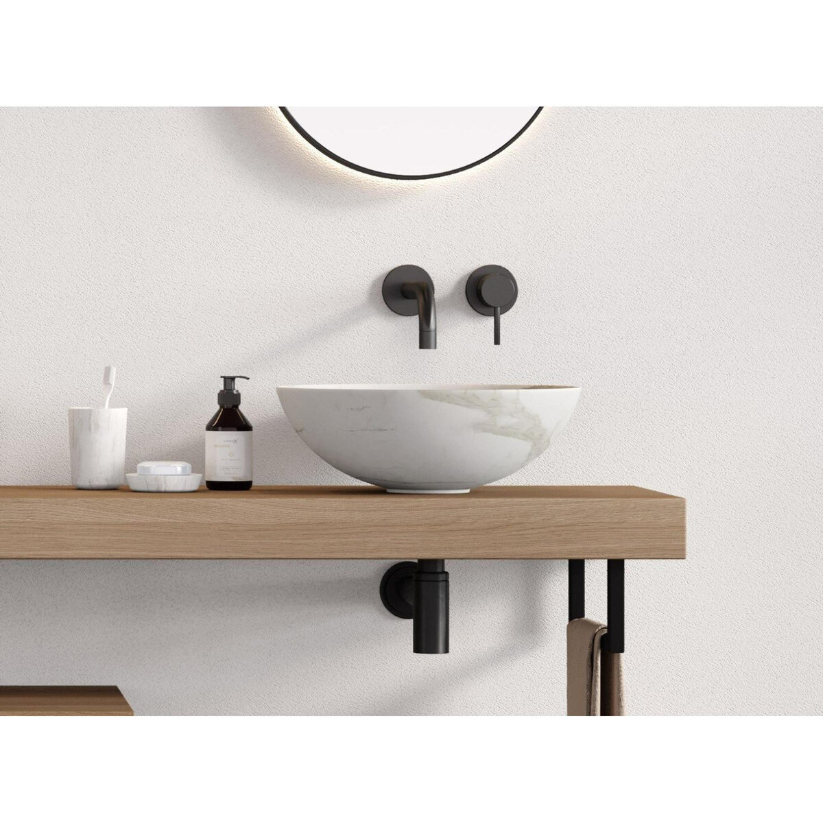 Looox Ceramic Raw, diameter 40 cm, Calacatta