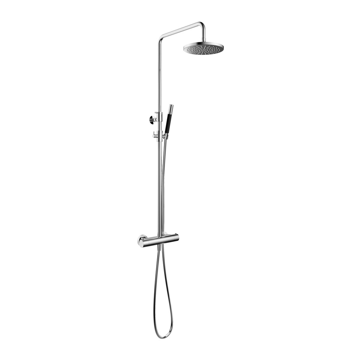 Hotbath Cobber Opbouw Regendoucheset Met Thermostaatkraan Met 20cm Ronde Hoofddouche en Staafhanddouche Chroom