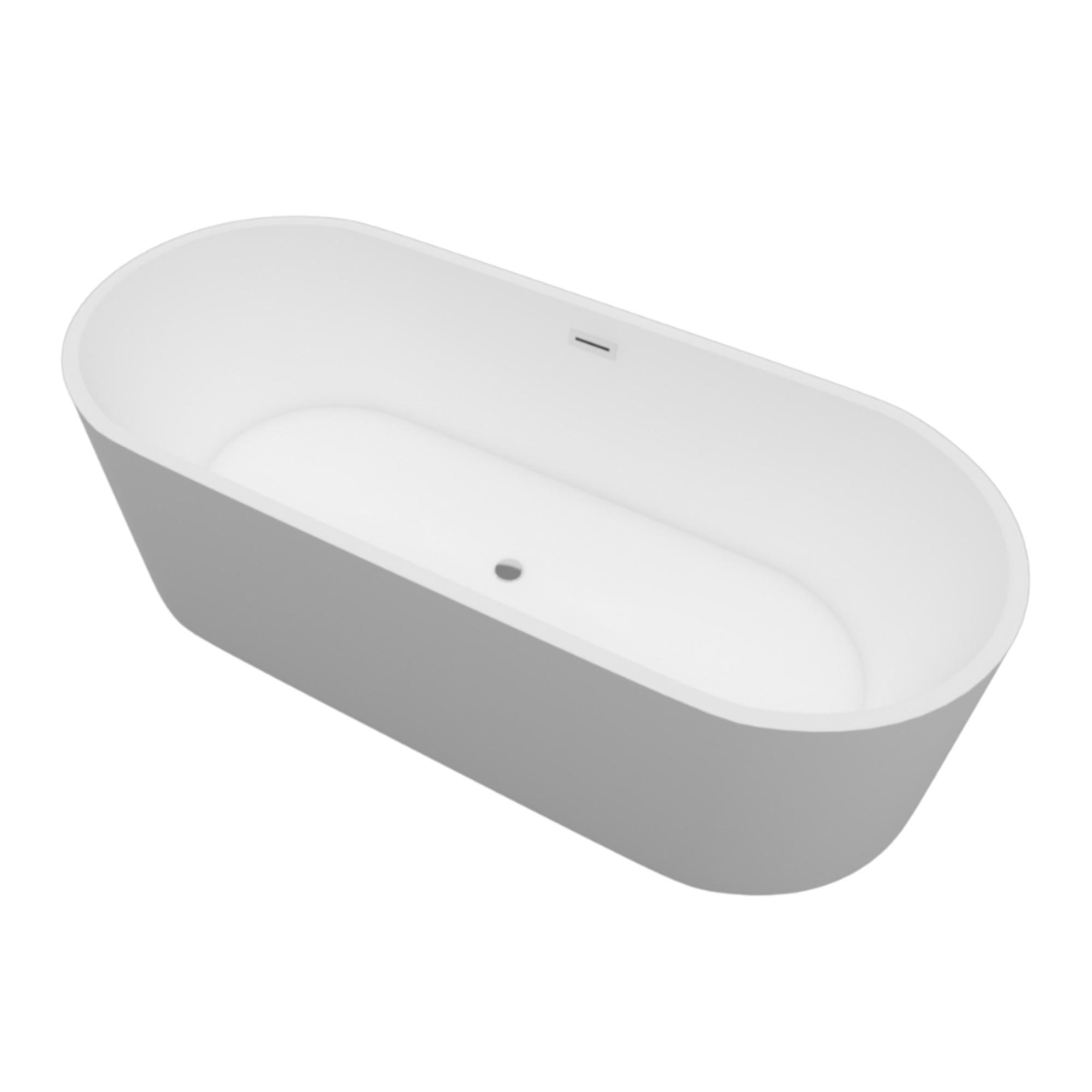 Creavit Bauci Solid Surface Vrijstaand Bad Mat Wit 170×70×52cm