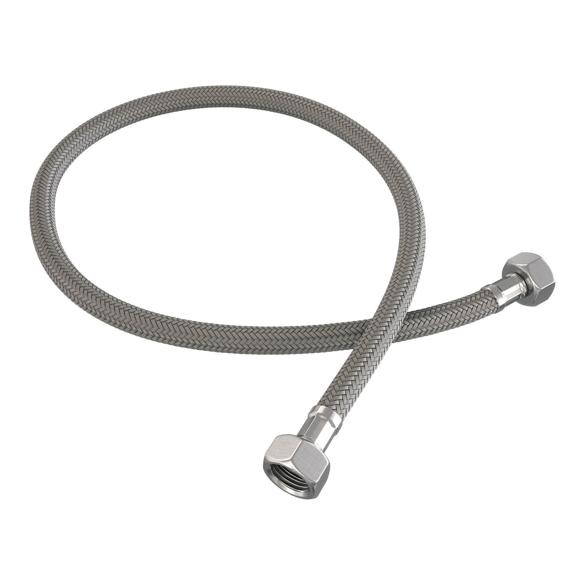 BRAUER Brushed Carving hoekstopkraan compleet met slang RVS geborsteld PVD
