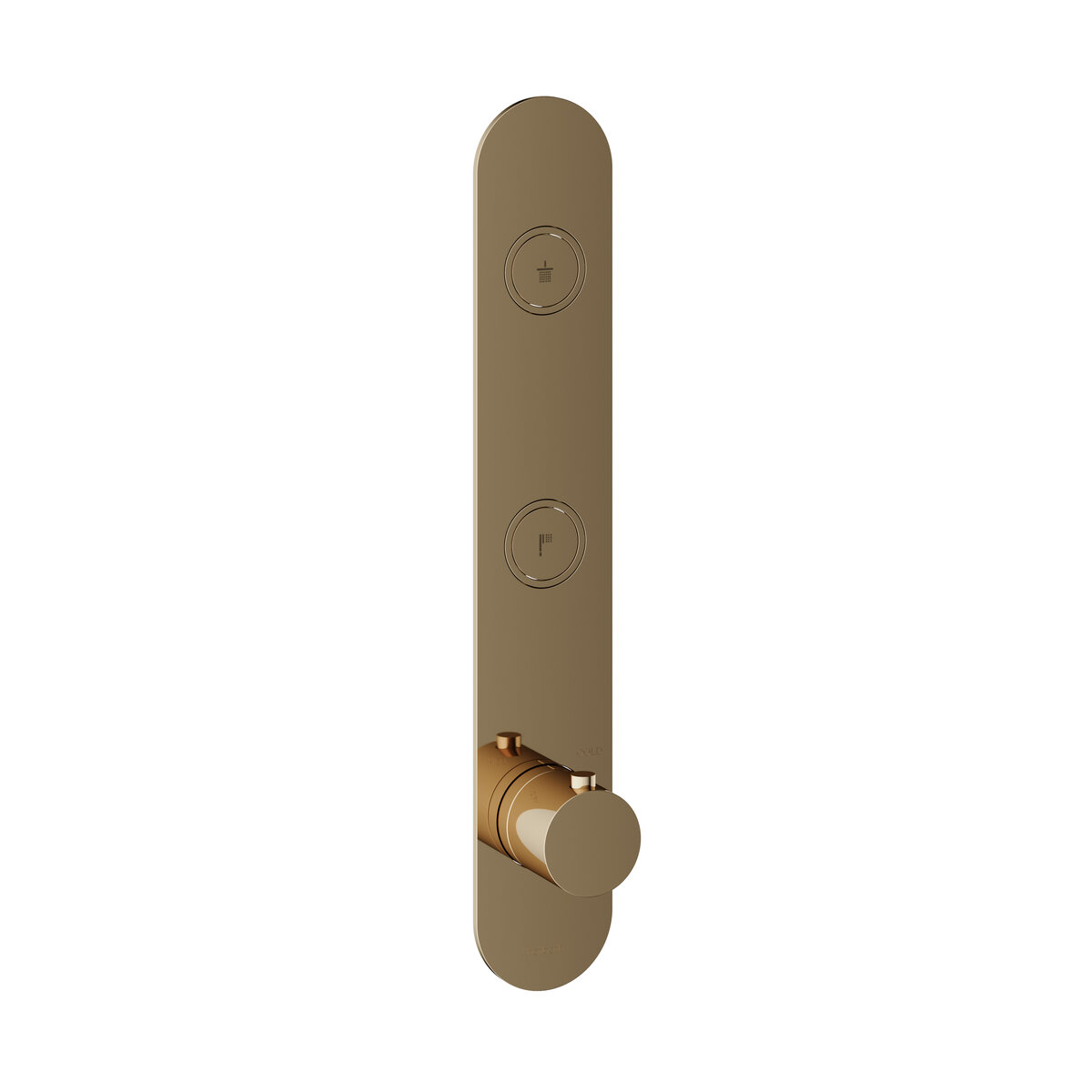Hotbath Cobber Afbouwdeel - Inbouw Thermostaatkraan Met 2 Pushbuttons Verticale Plaatsing Gepolijst Messing - Living Colours