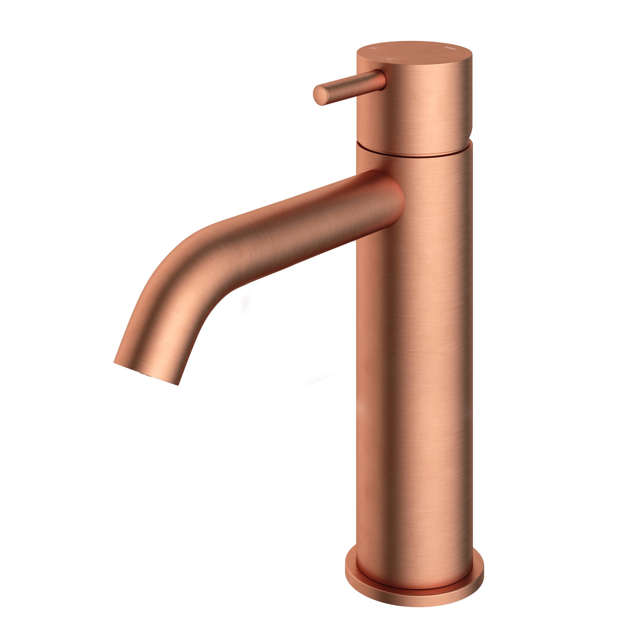 Hotbath Cobber Opbouw Middelhoge Wastafelmengkraan Met Gebogen Uitloop Geborsteld Koper - Living Colours