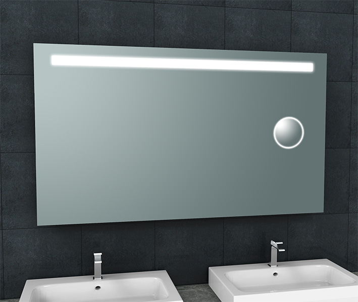 Tigris spiegel met led verlichting en scheerspiegel 140 x 80 cm (uitlopend)