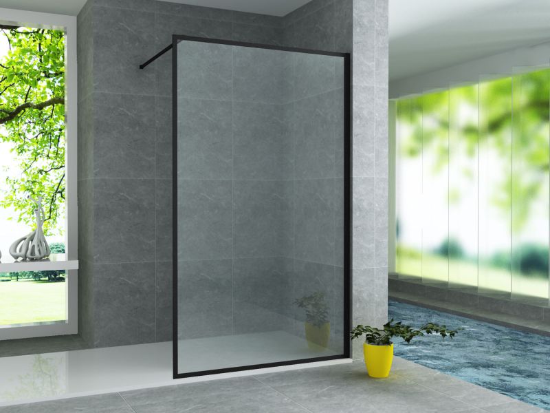 Creavit Aloni Inloopdouchewand Mat Zwart Profiel/Rand 140x200cm 8mm