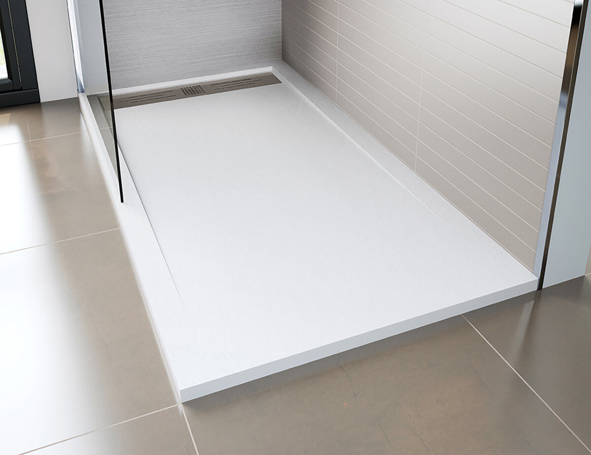 Creavit Aloni Elite Flat Composietsteen Douchebak Wit 120x80x3cm