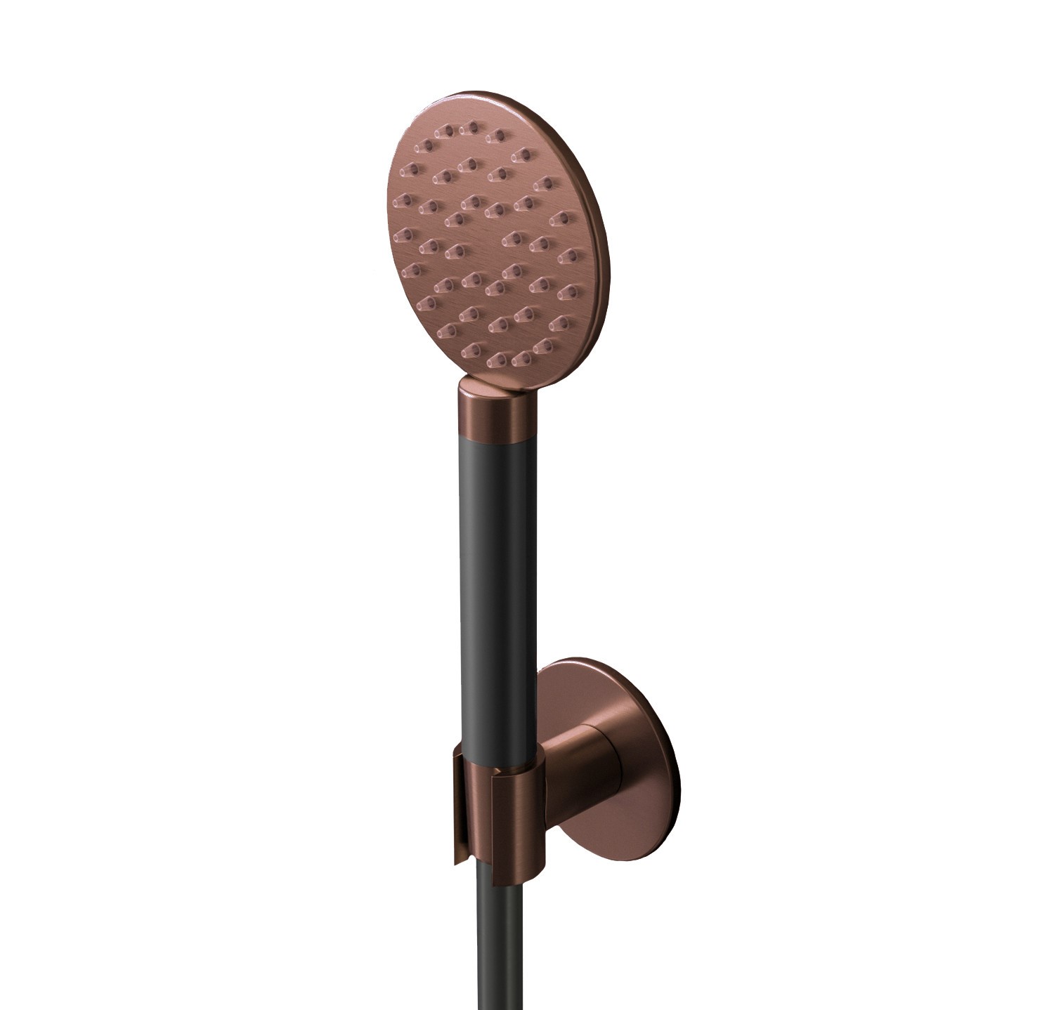 Hotbath Cobber Ronde Handdouche Met Wandsteun En Doucheslang 150cm Geborsteld Koper PVD