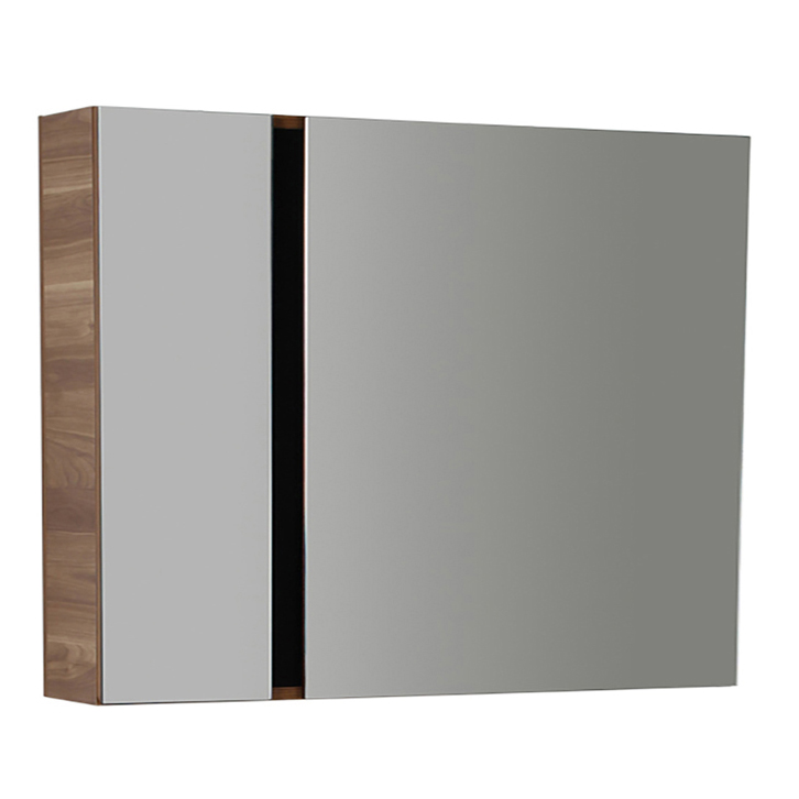 Creavit Verti 100 Spiegelkast Okkernoot-Zwart 98x80x17cm