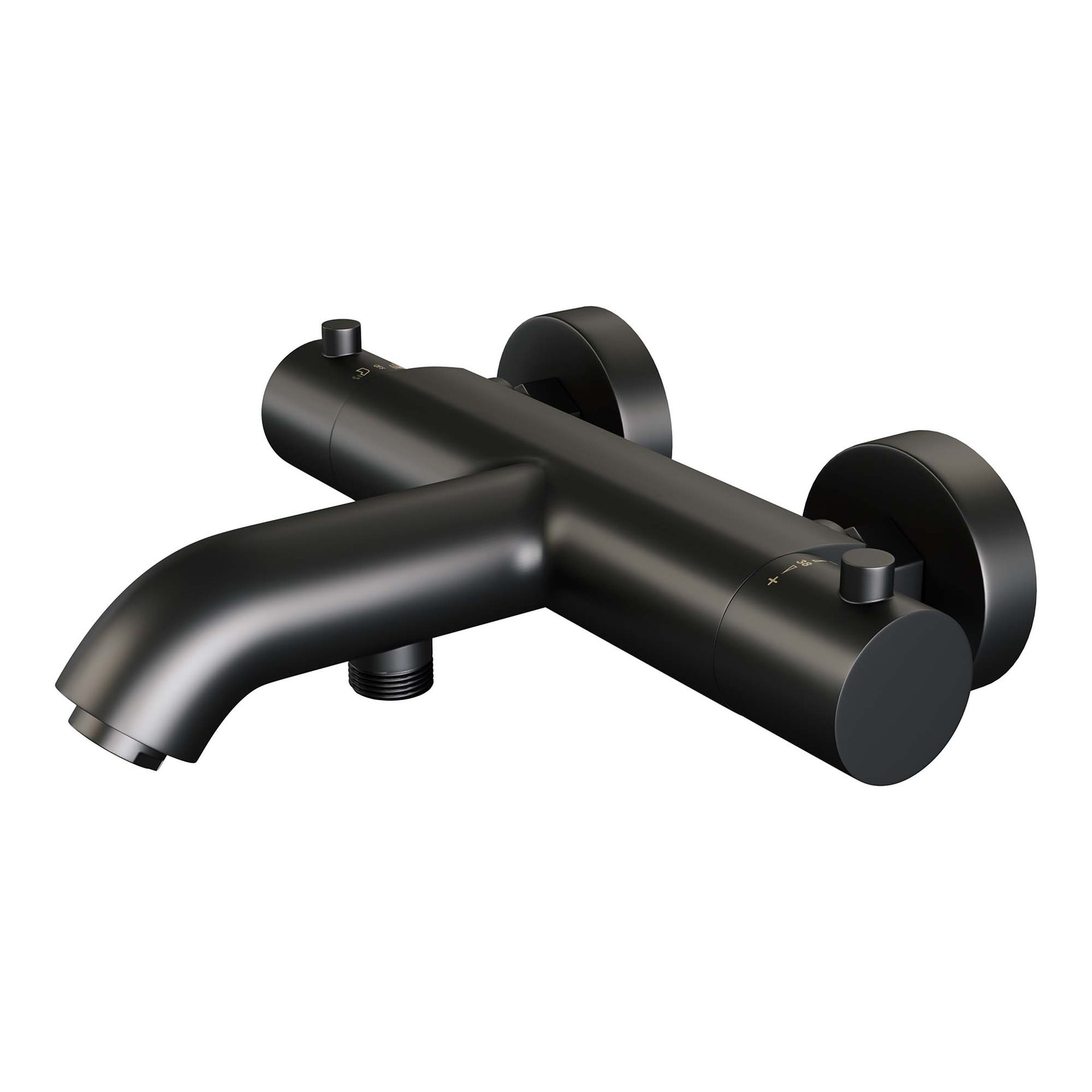 BRAUER Black Edition opbouw baddouche thermostaatkraan SET 01 met glijstang en staaf handdouche en doucheslang mat zwart