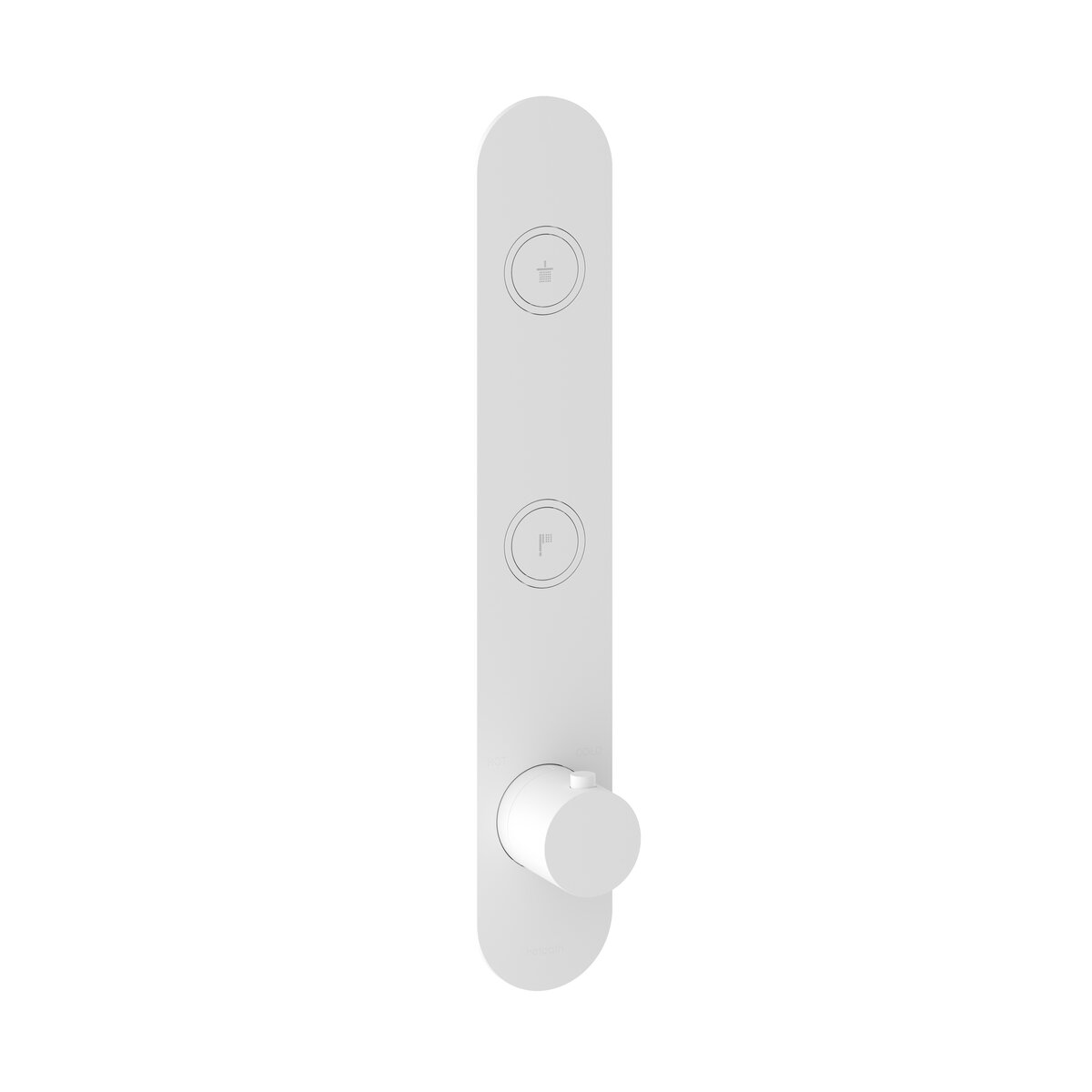 Hotbath Cobber Afbouwdeel - Inbouw Thermostaatkraan Met 2 Pushbuttons Verticale Plaatsing Mat Wit