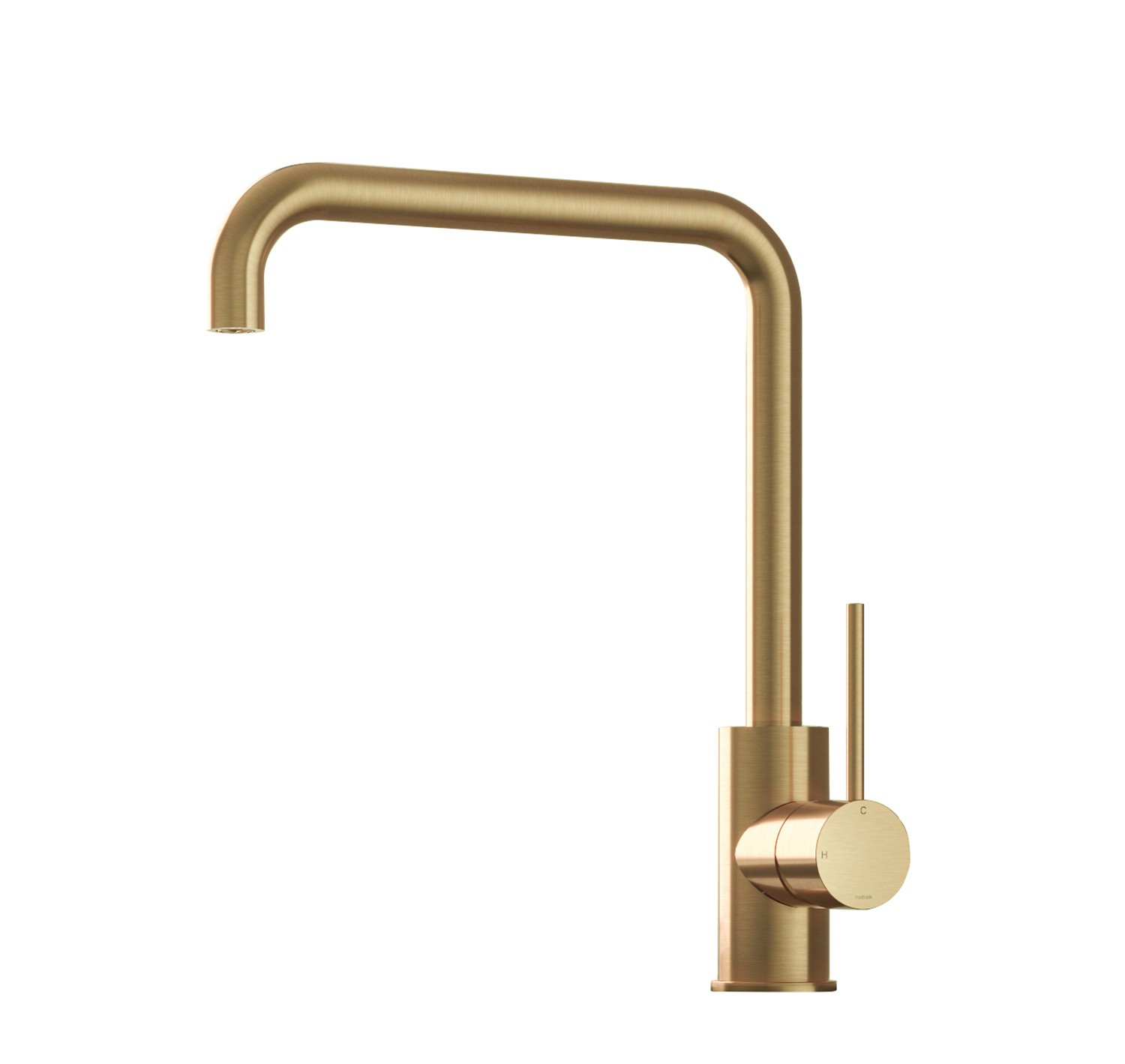 Hotbath Cobber Opbouw Keukenmengkraan Met Draaibare L-Uitloop Geborsteld Messing - Living Colours