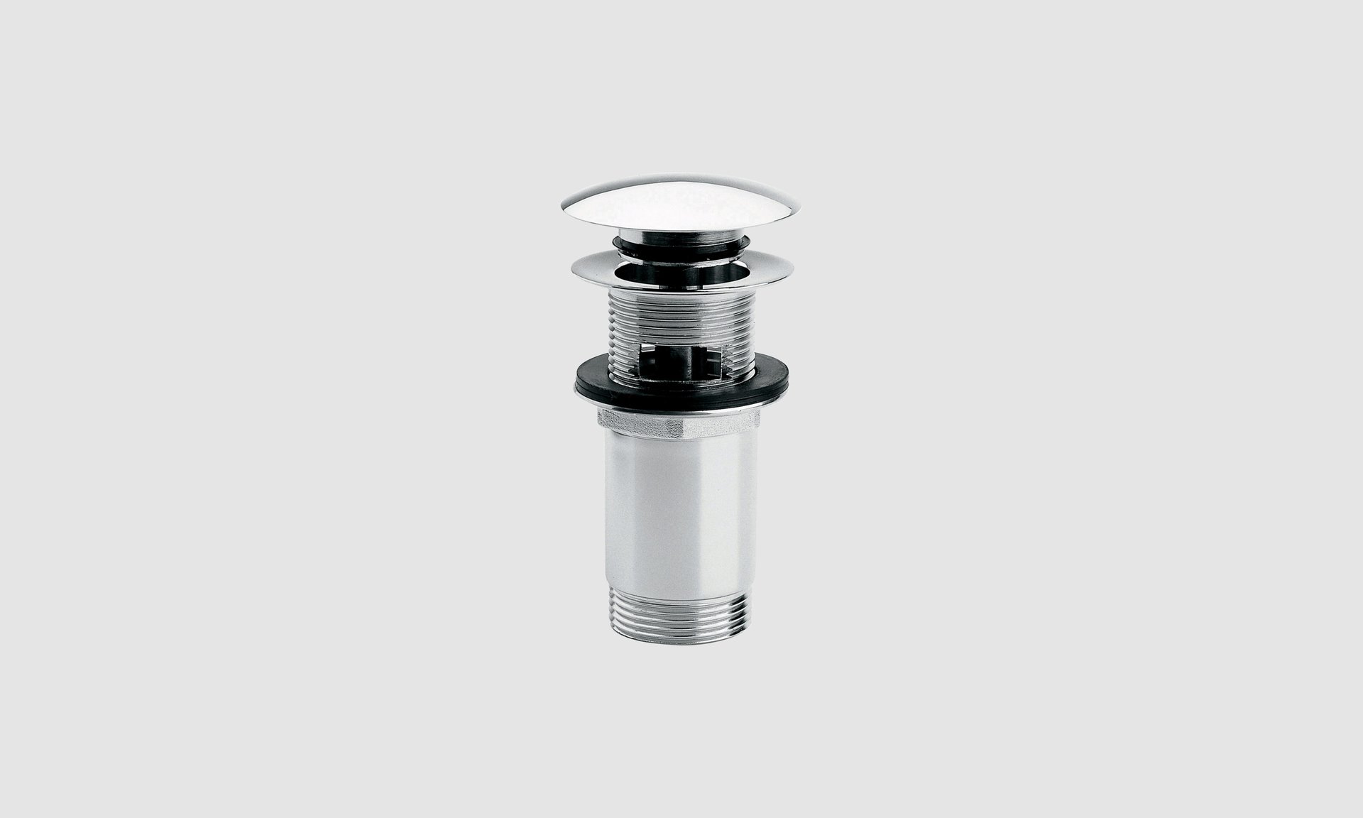 Clou InBe Stop/Go Afvoerplug met Overloop Rond 6.6 cm Chroom