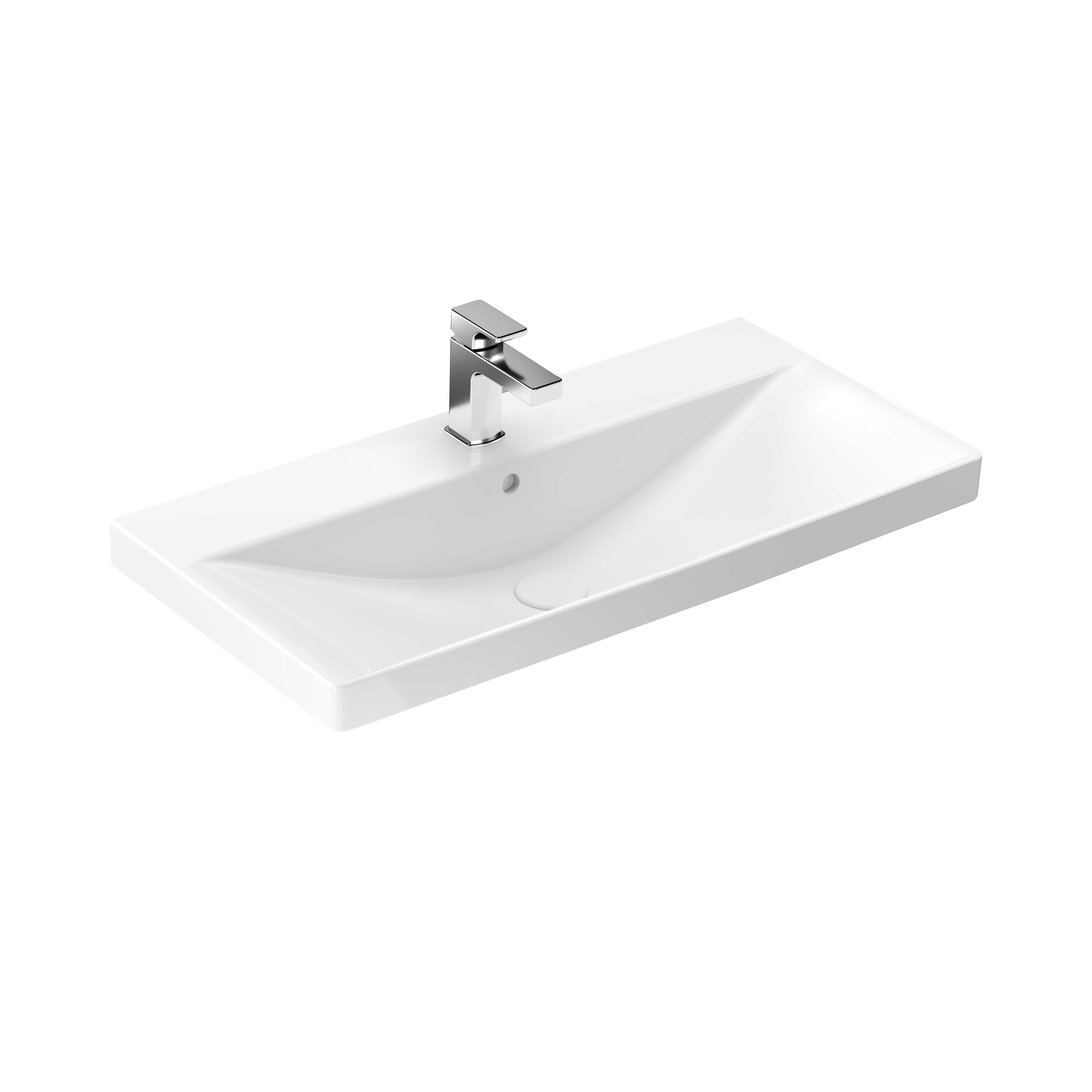 Creavit Aloni Alba Inbouw Wastafel 80 cm