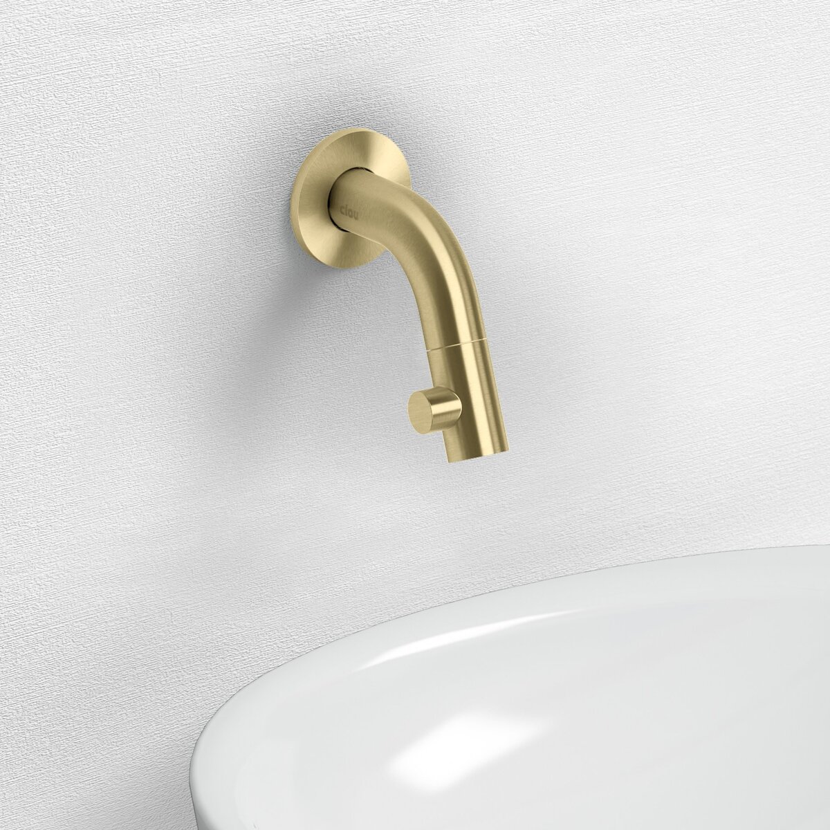 Clou Kaldur Fonteinkraan Korte Uitloop 7.4x6.8 cm Geborsteld Goud PVD