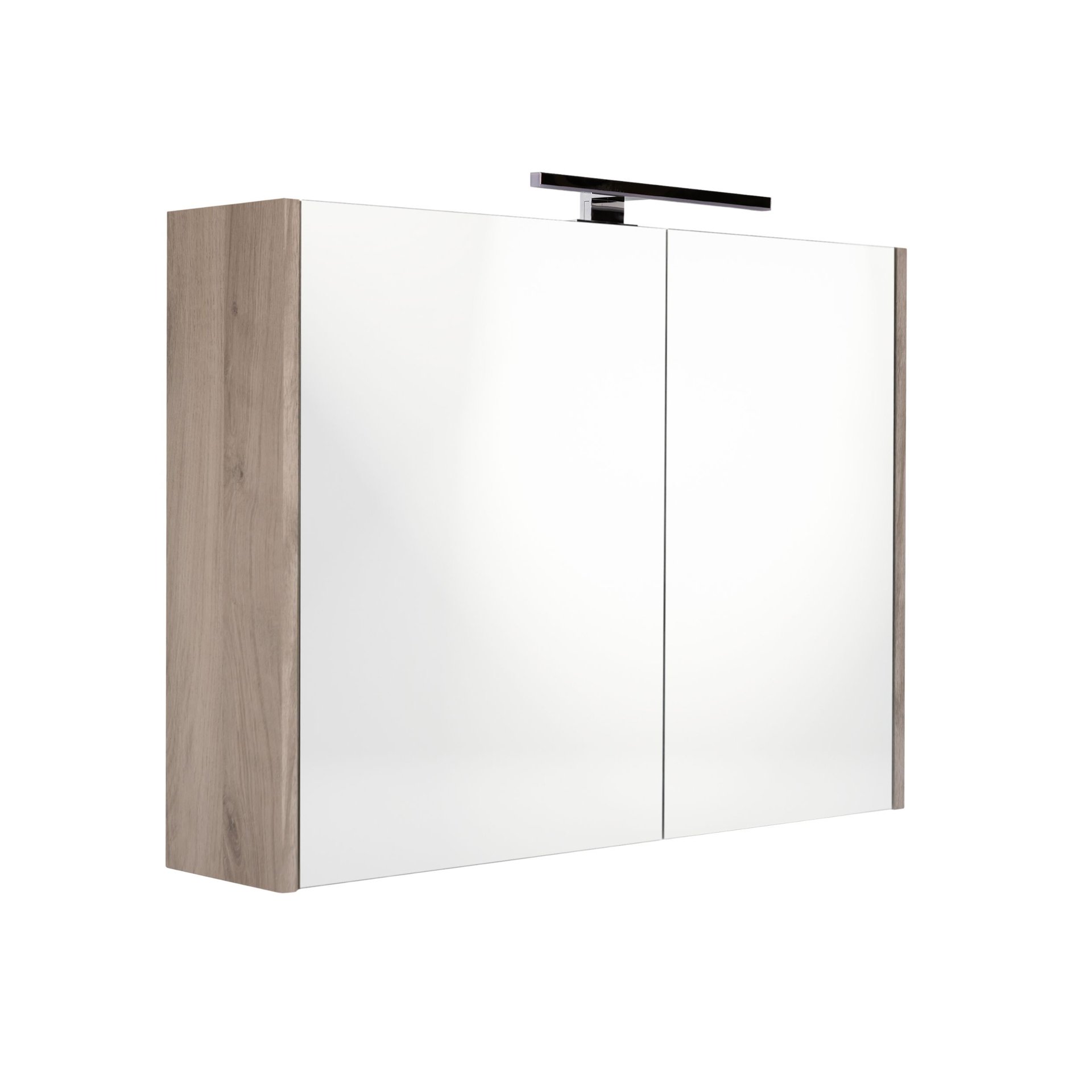 Best-Design "Happy-Frosted-Brown" MDF spiegelkast + verlichting 80x60cm
