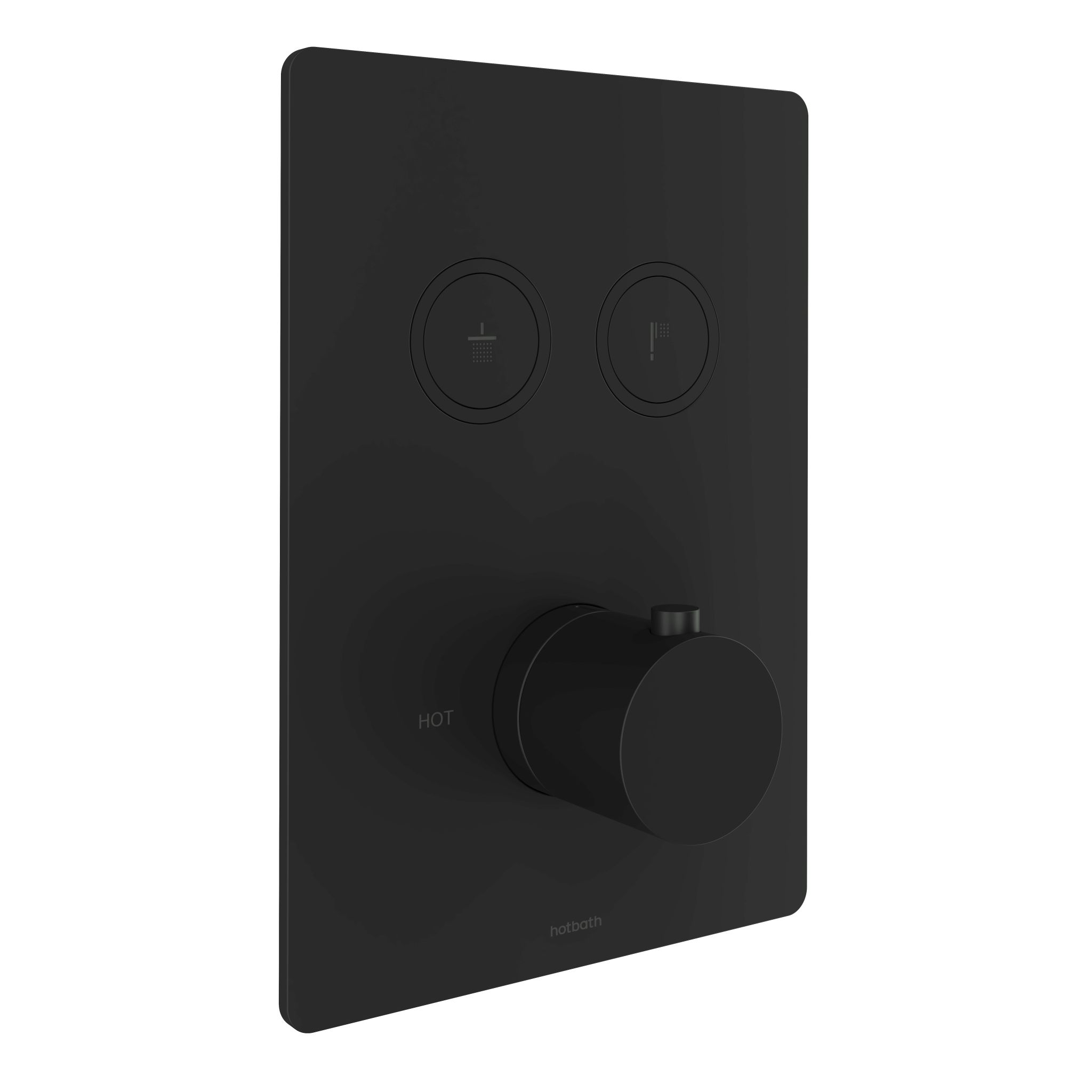 Hotbath Cobber Afbouwdeel - Inbouw Thermostaatkraan Vierkant Met 2 Pushbuttons Mat Zwart