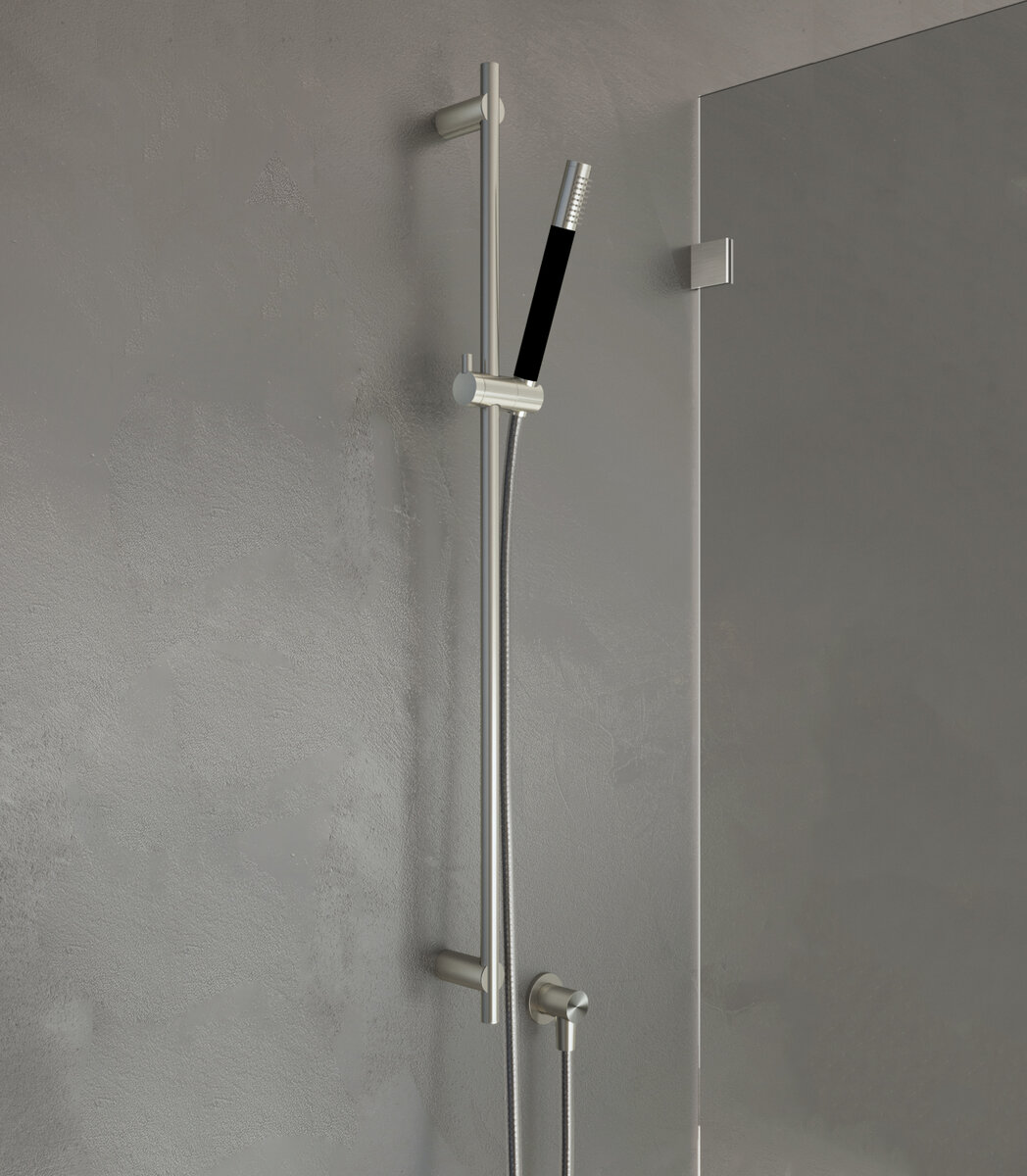 Hotbath Archie Glijstang 90 cm met wanduitlaat, doucheslang 1,5 mtr en handdouche RVS 316