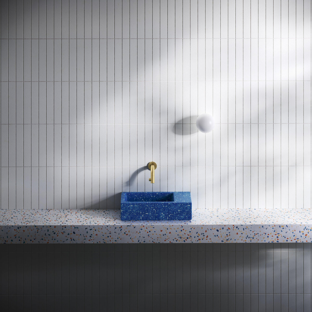 Clou Flush 3 fontein - 36x18cm - rechts - gerecycled PE - middernacht marine