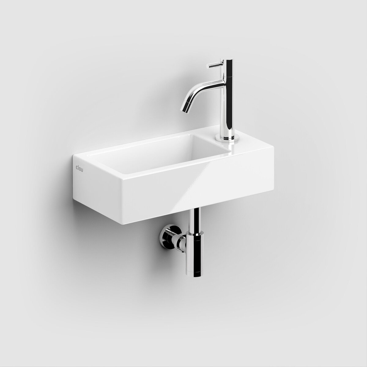 Clou Flush 3 fontein 36x18x9cm kraangat rechts Keramiek Wit